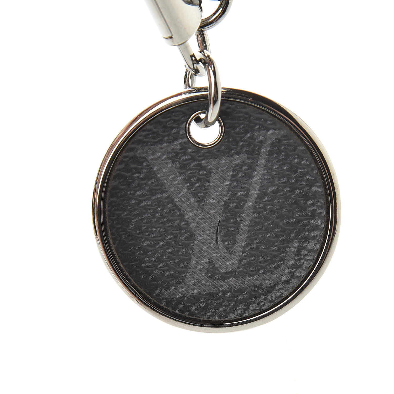 LOUIS VUITTON Monogram Eclipse Calfskin ID Pocket Key Chain Bag Charm and Key Holder 514224