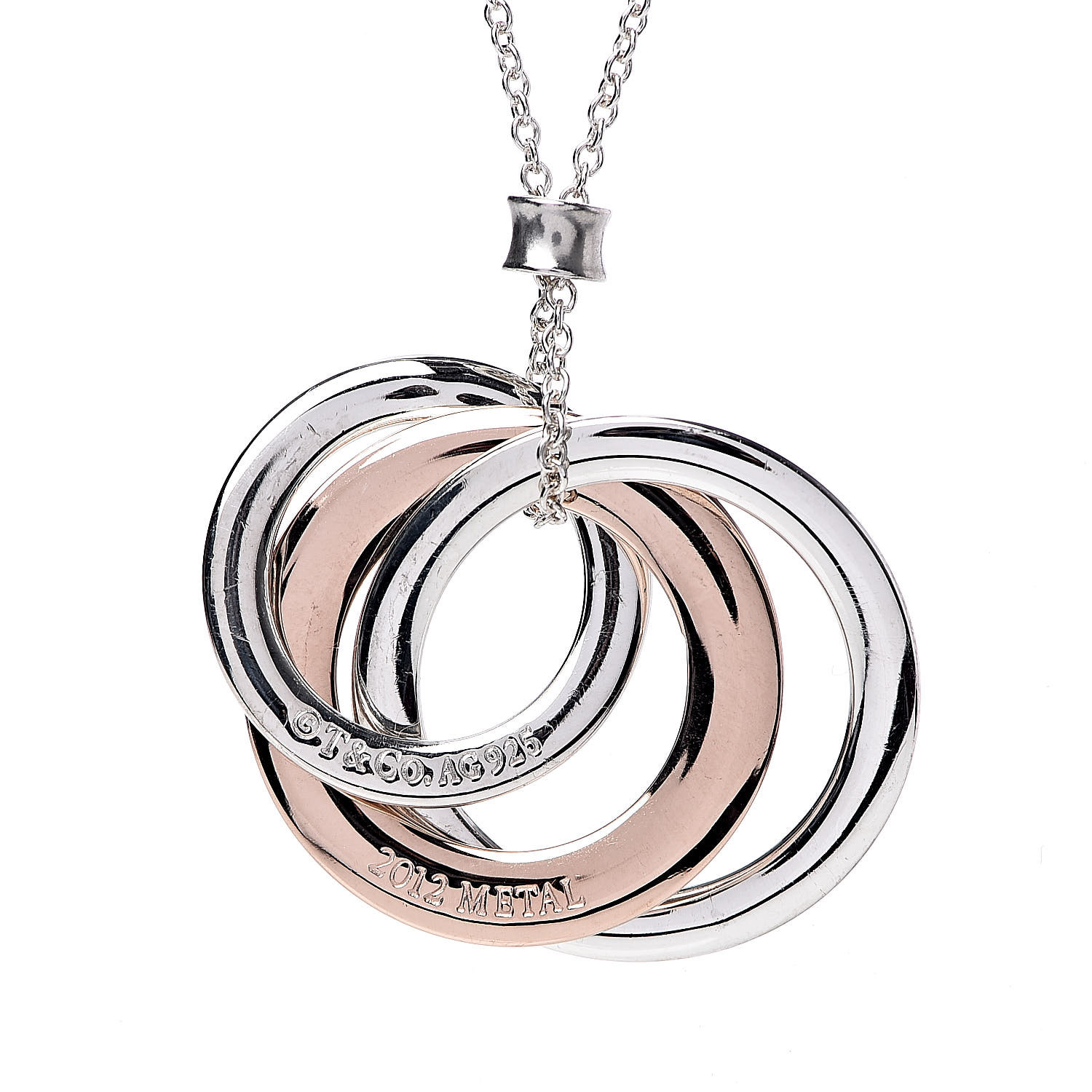 TIFFANY Sterling Silver Rubedo 1837 Interlocking Circles Pendant ...