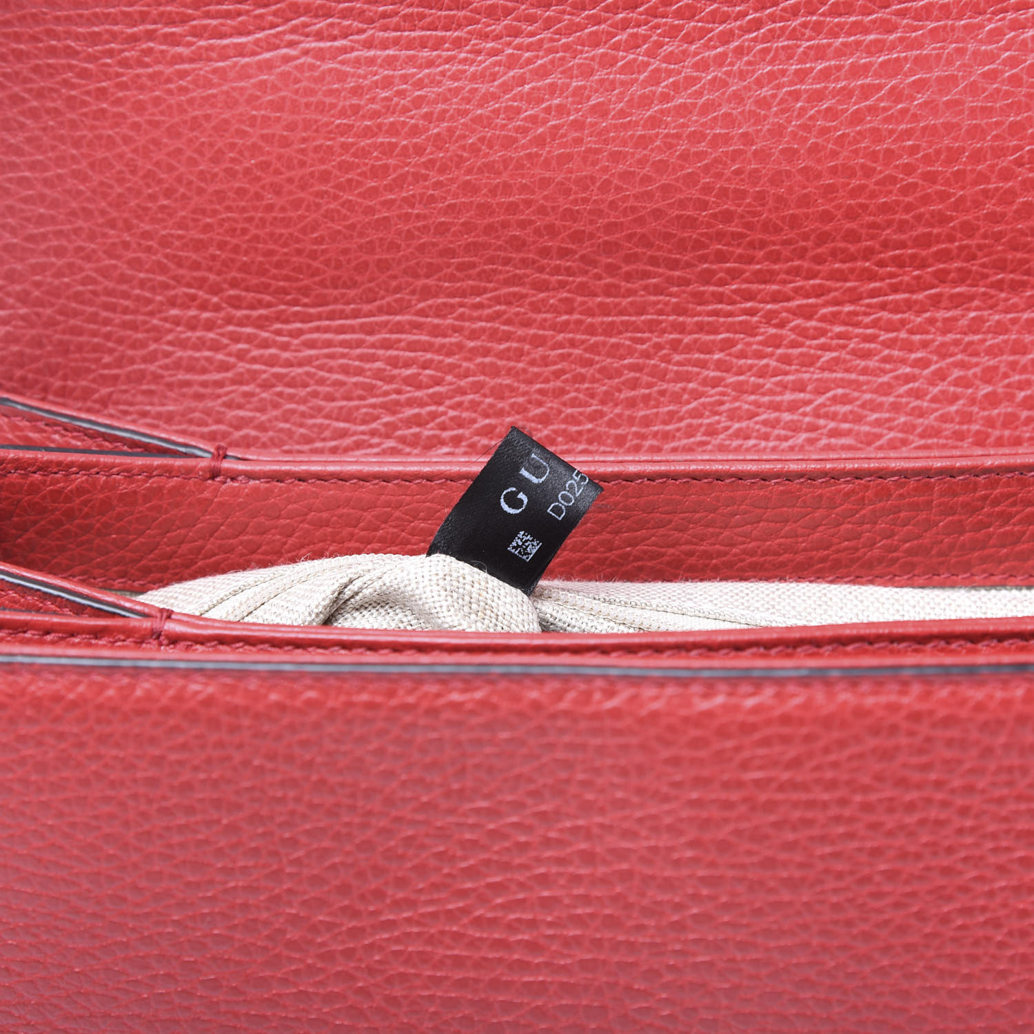 GUCCI Dollar Calfskin Interlocking G Top Handle Shoulder Bag Red 575119