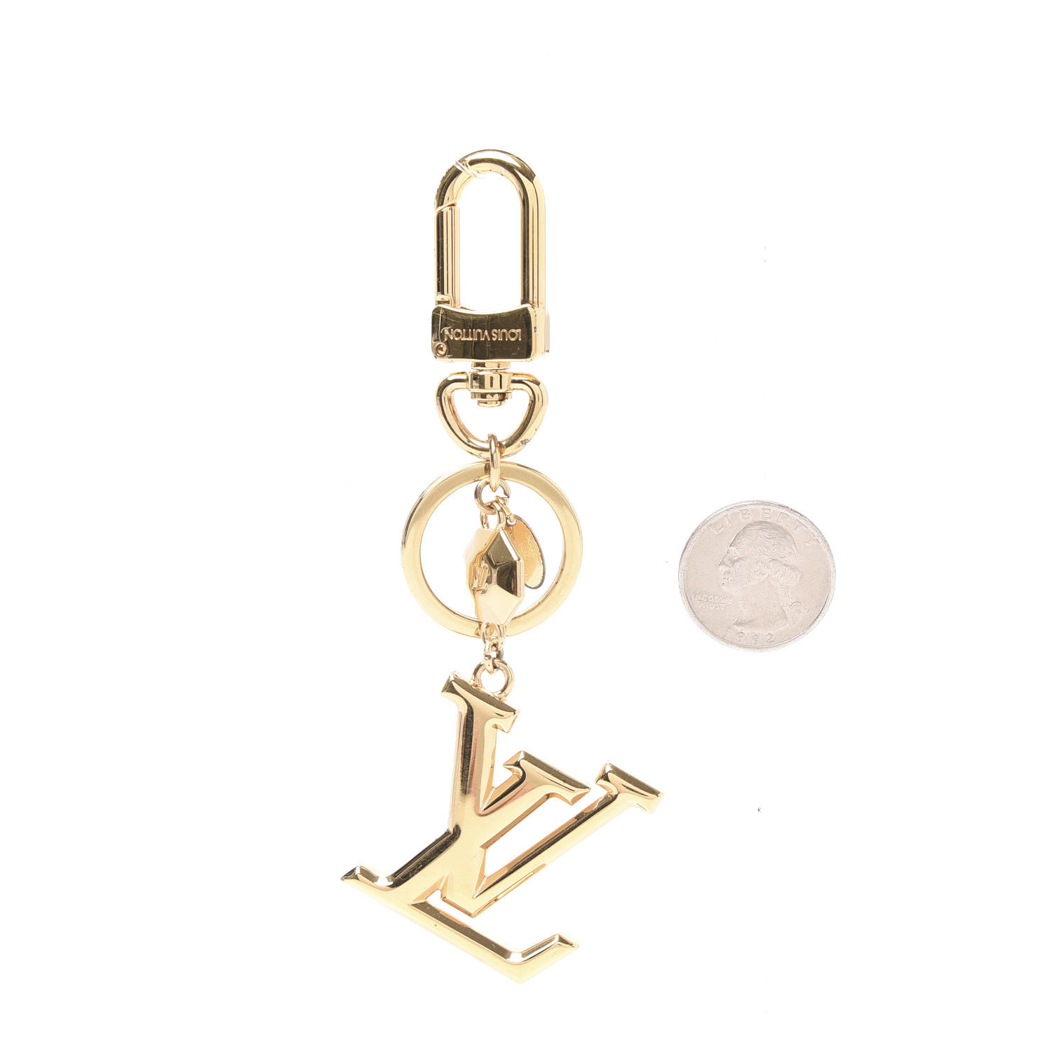 LOUIS VUITTON LV Facettes Bag Charm Key Holder Gold 579172