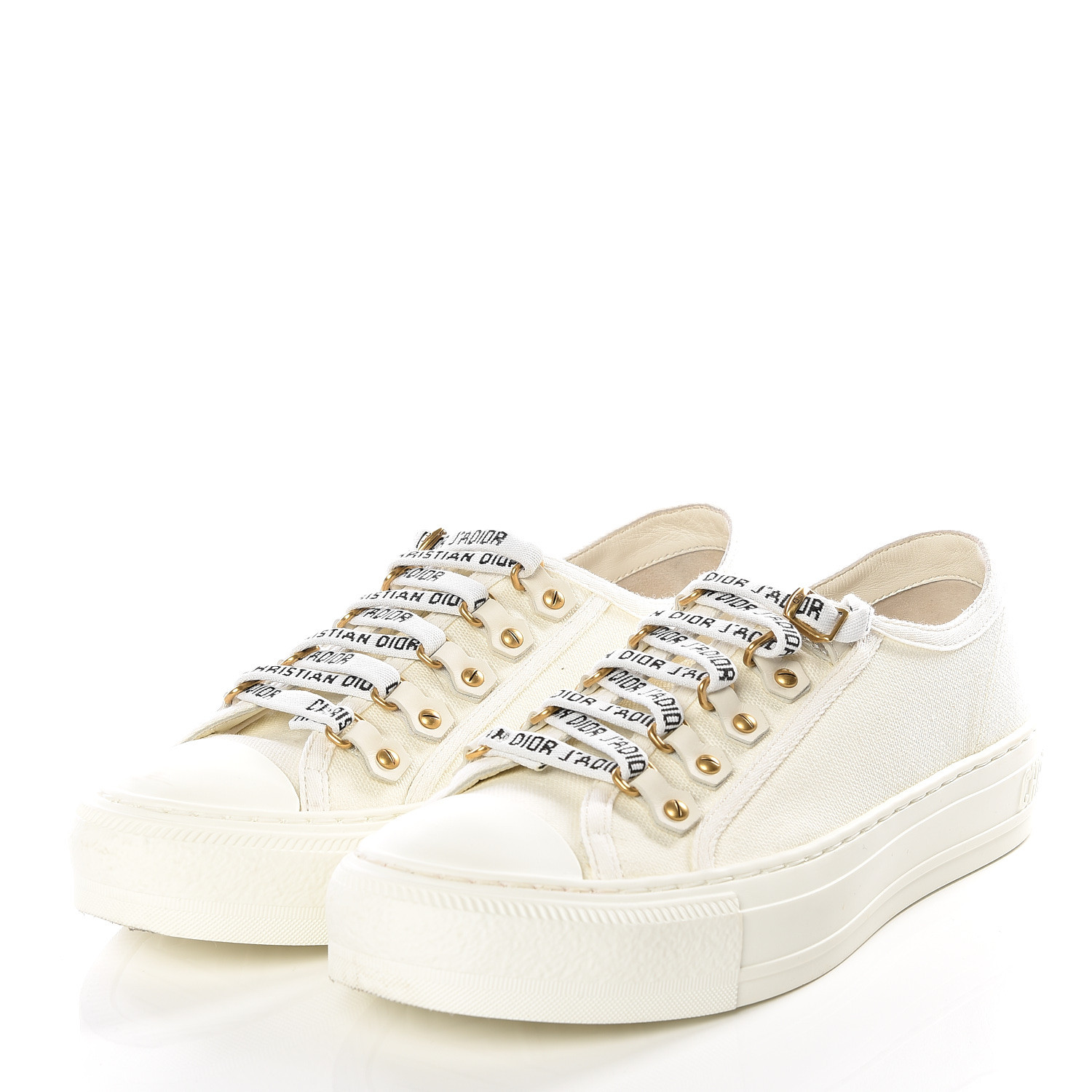 CHRISTIAN DIOR Canvas Walk'n Dior Low Top Sneakers 36 White 545229 ...
