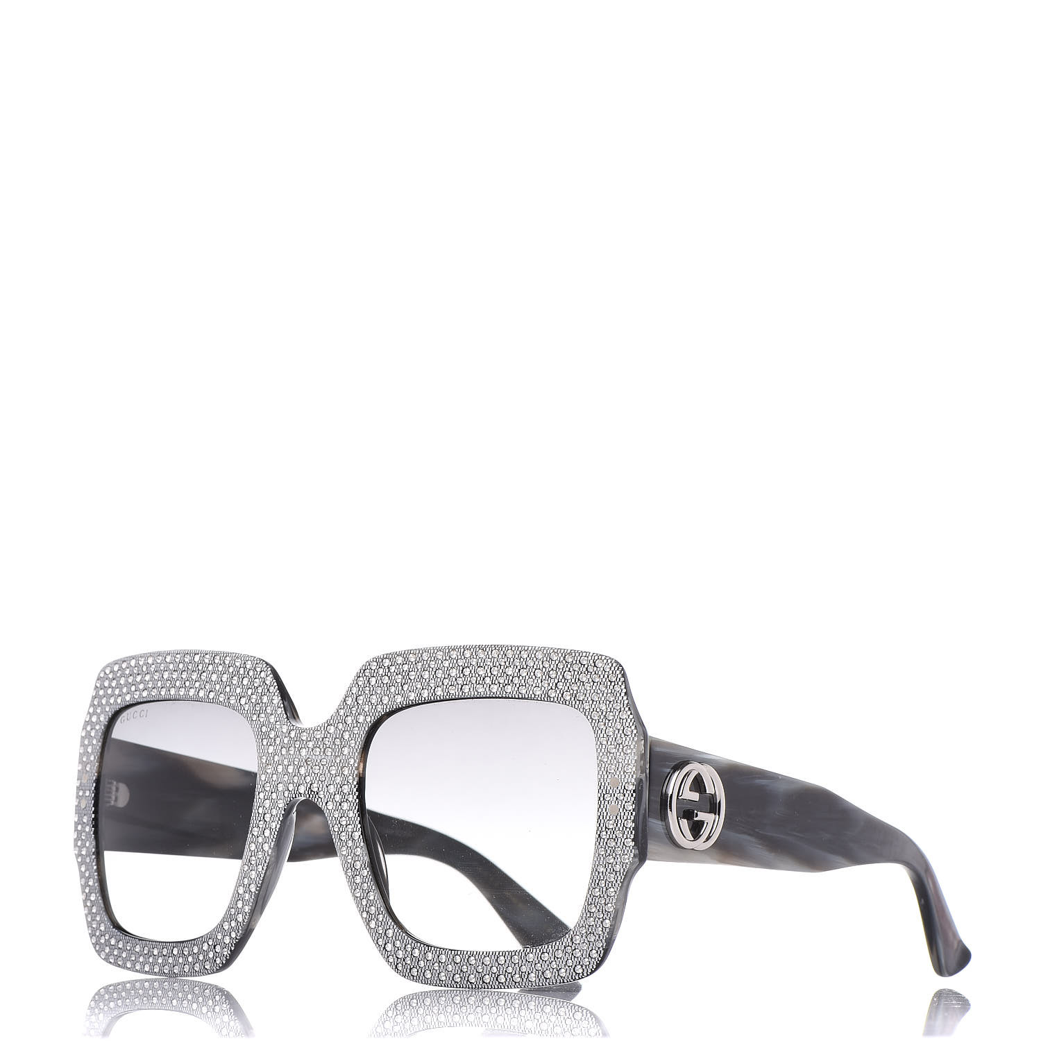 gucci oversize square sunglasses with crystals