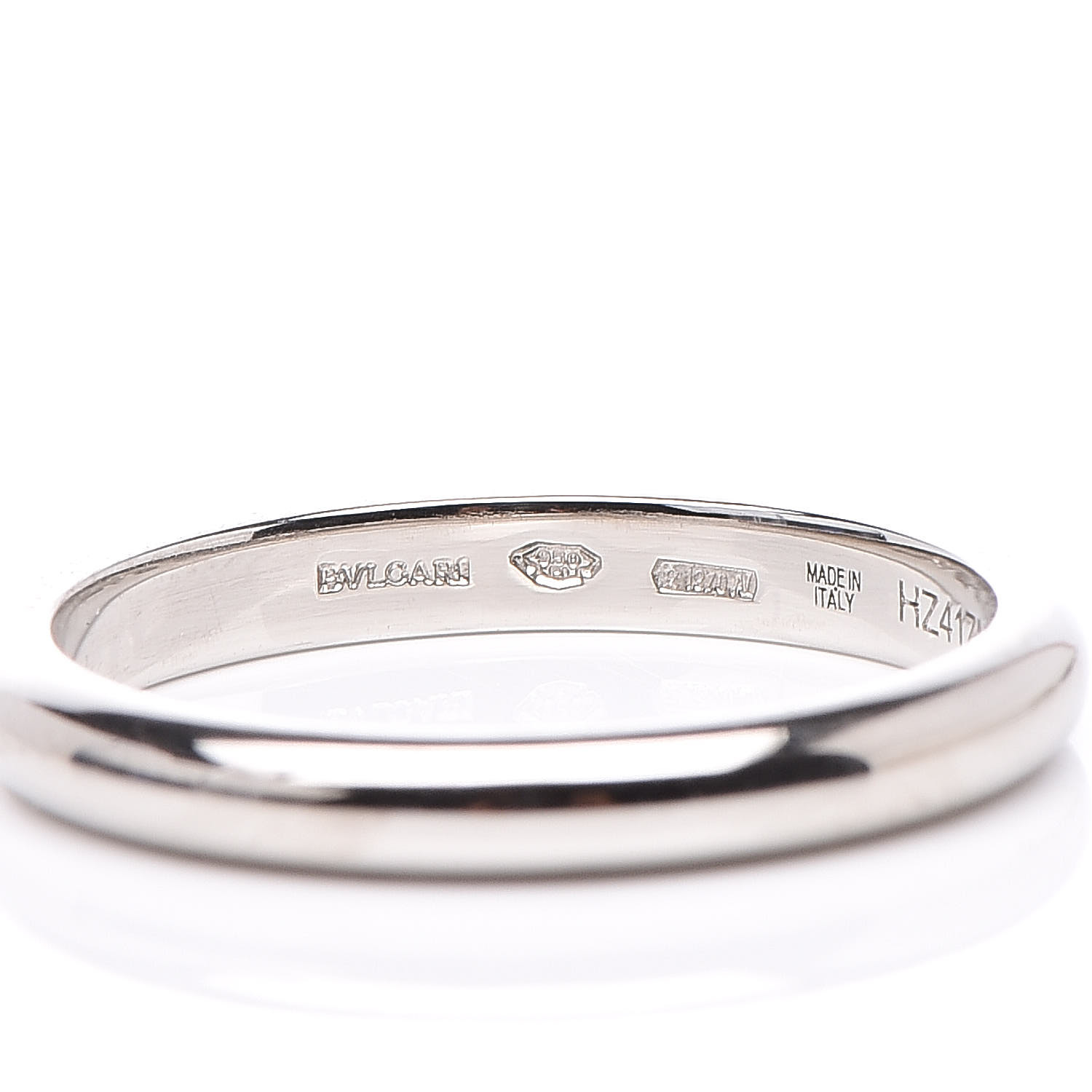 BVLGARI Platinum 2.65mm Fedi Wedding Ring 54 6.75 380093