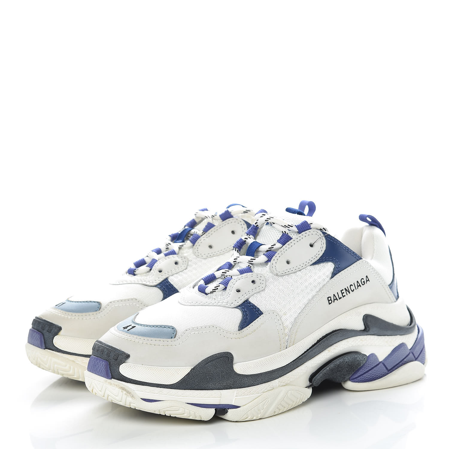 mens triple s leather and mesh trainers