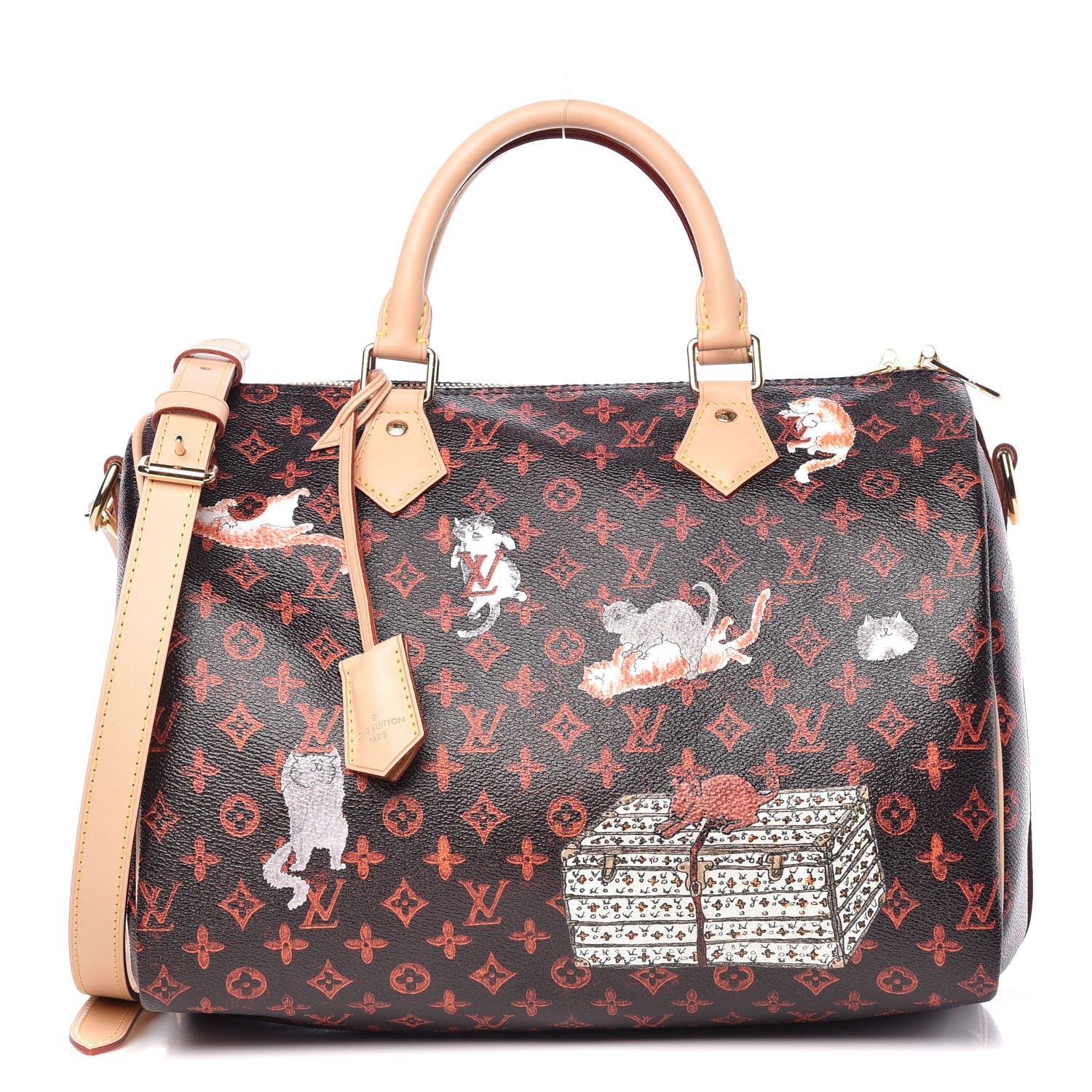 LOUIS VUITTON Transformed Monogram Grace Coddington Catogram Speedy Bandouliere 30 Marron 339495