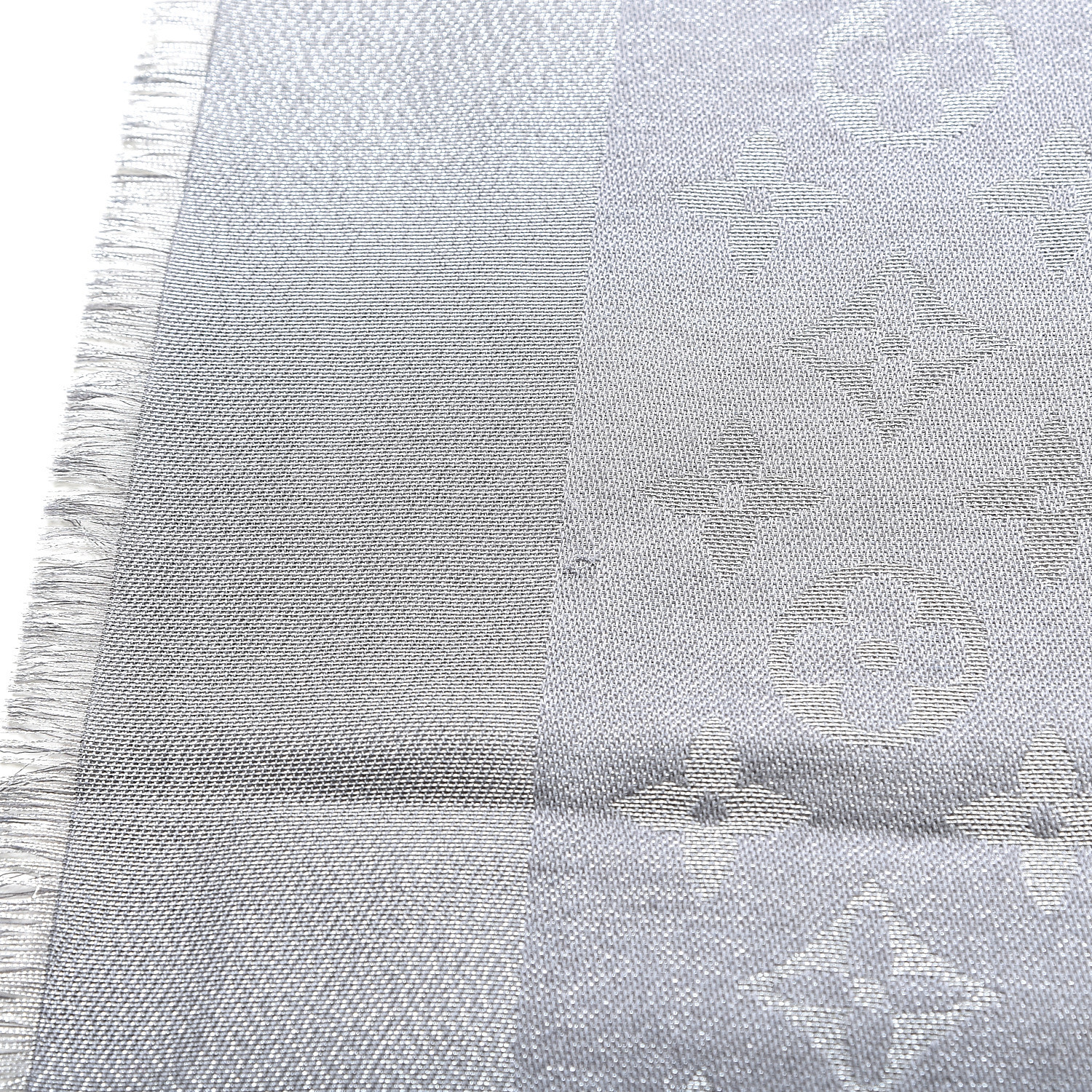 LOUIS VUITTON Silk Lurex Wool Monogram Shine Shawl Charcoal Grey 532439