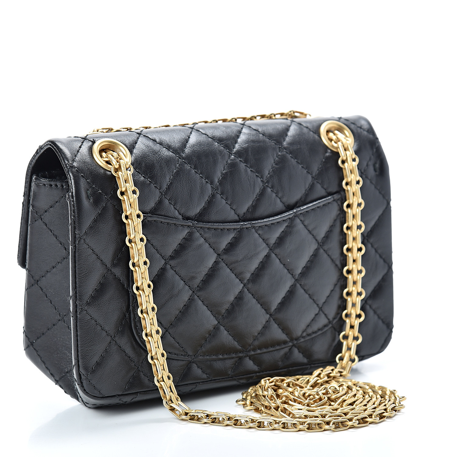 CHANEL Aged Calfskin Quilted 2.55 Reissue Mini Flap Black 527377