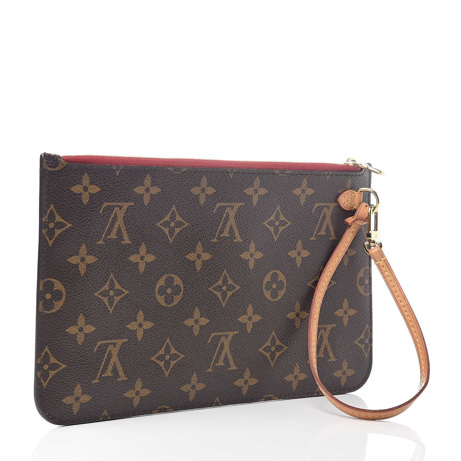 LOUIS VUITTON Monogram Neverfull MM GM Pochette Cerise 535710