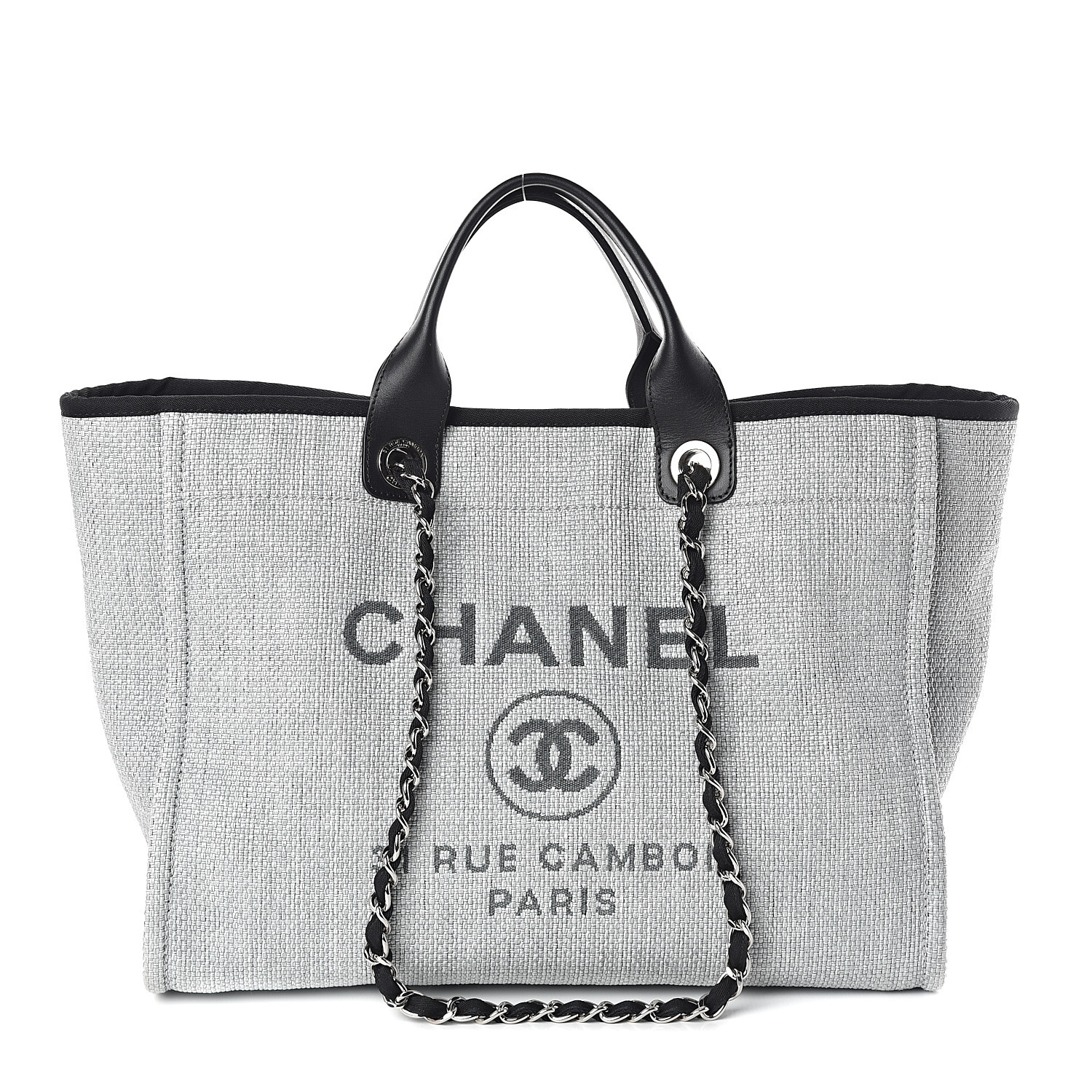 chanel black canvas tote