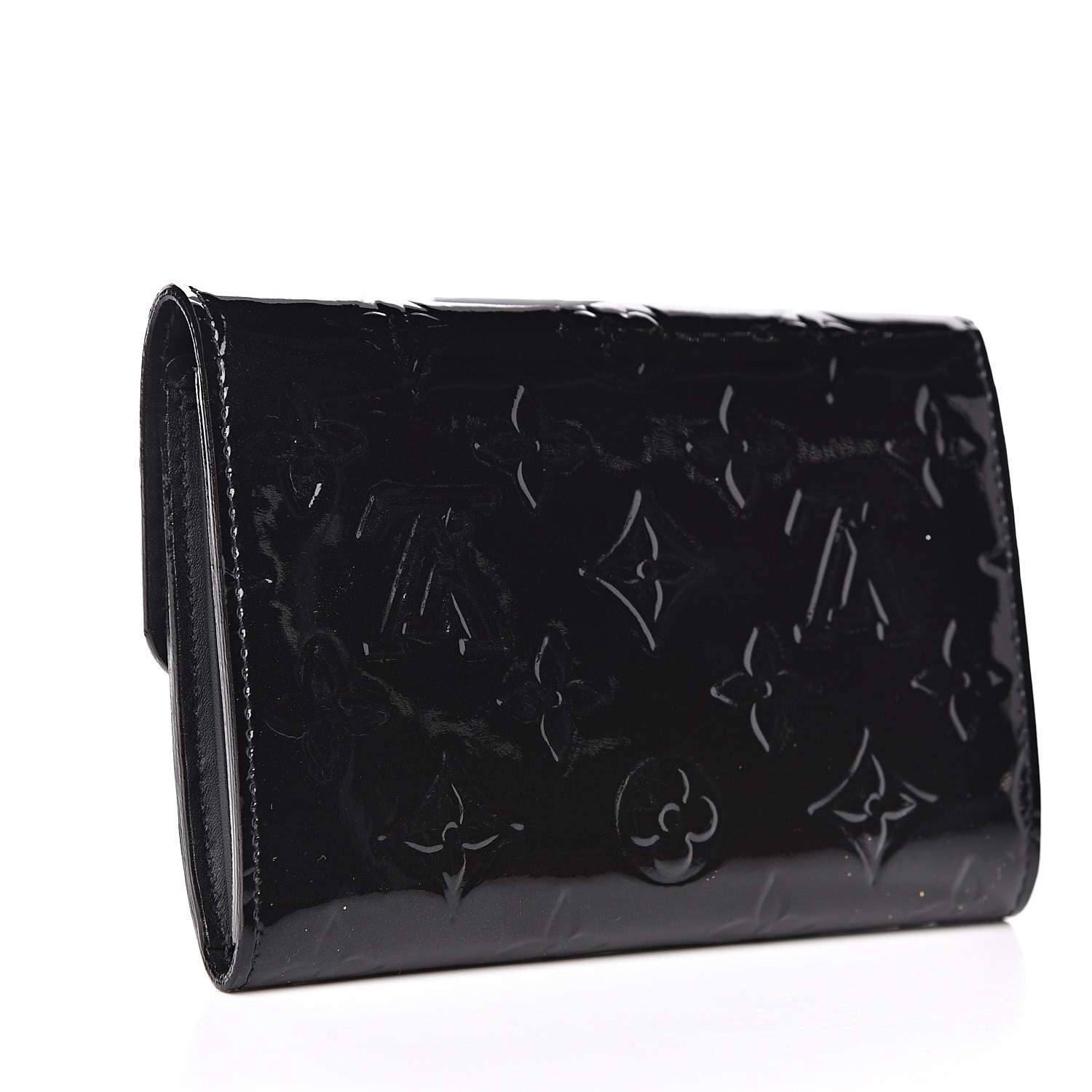 LOUIS VUITTON Vernis Sarah Compact Wallet Noir Magnetique 535556