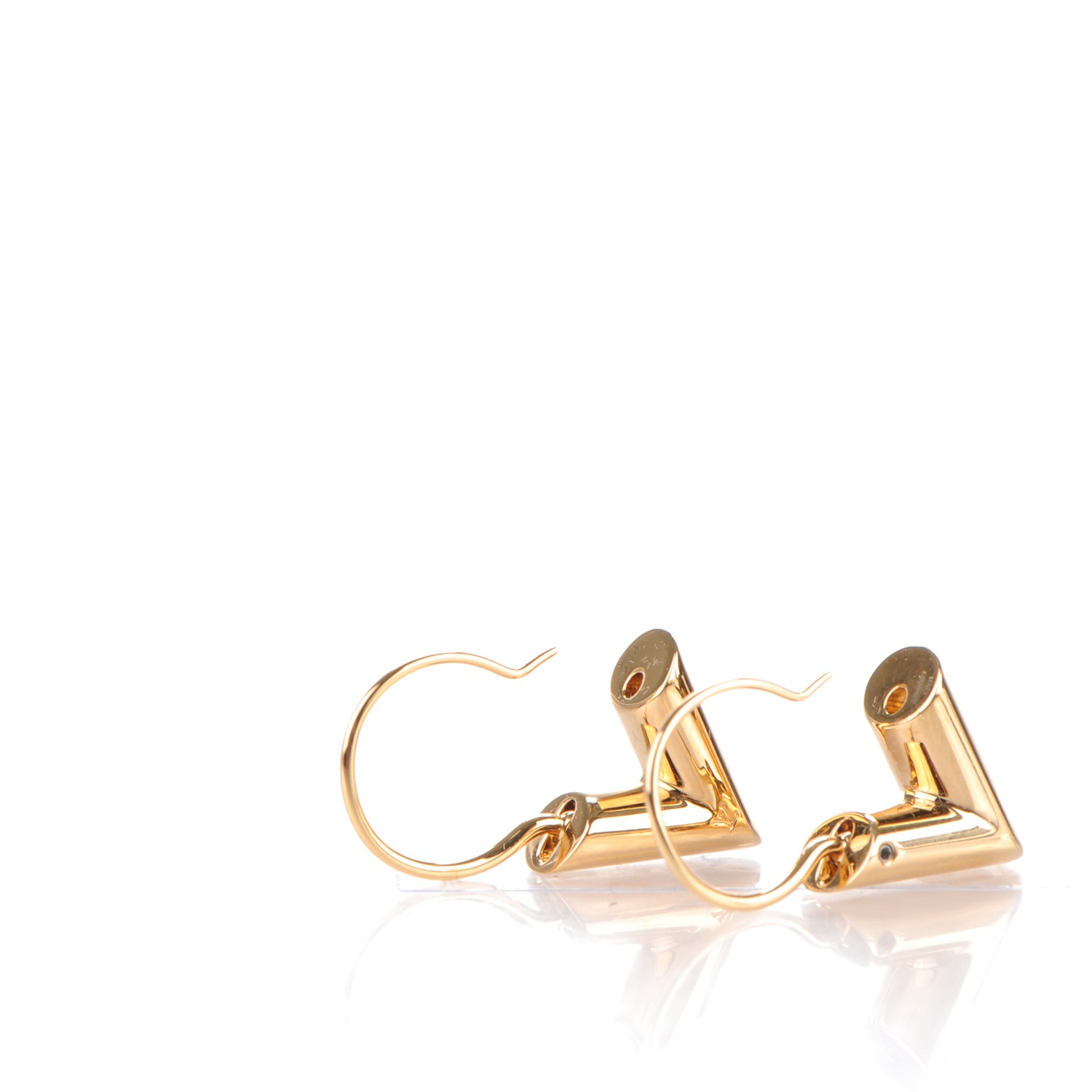 LOUIS VUITTON Essential V Hoop Earrings Gold 166052