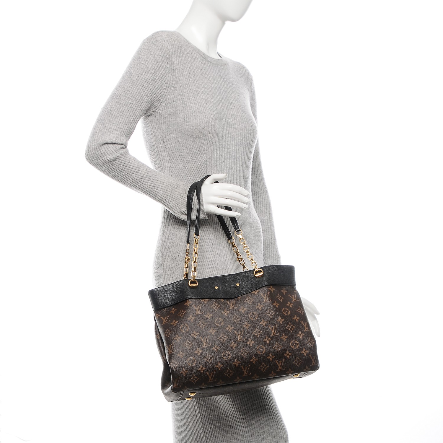 Louis Vuitton Black Monogram Canvas Pallas Shopper Tote Bag