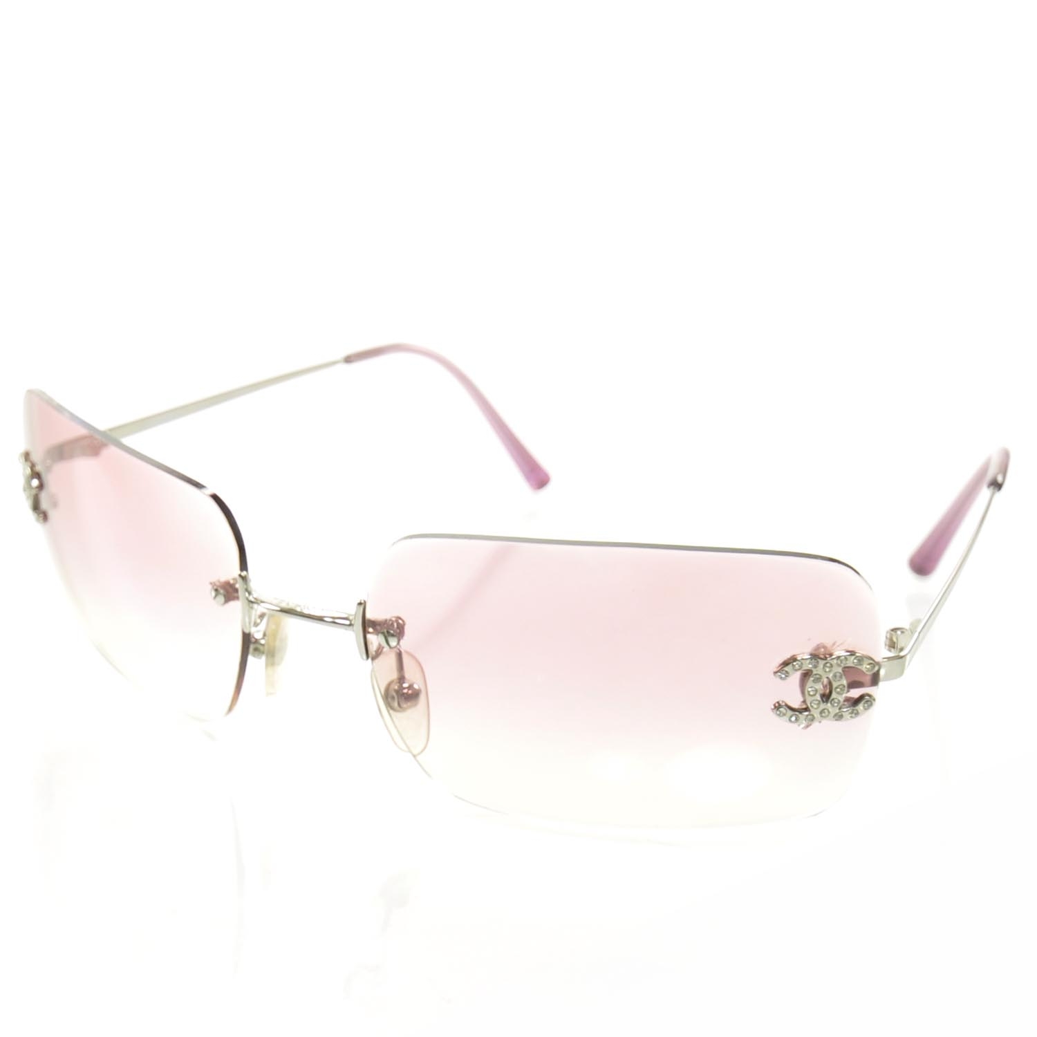 CHANEL Crystal CC Logo Sunglasses 4017 D Pink 26175