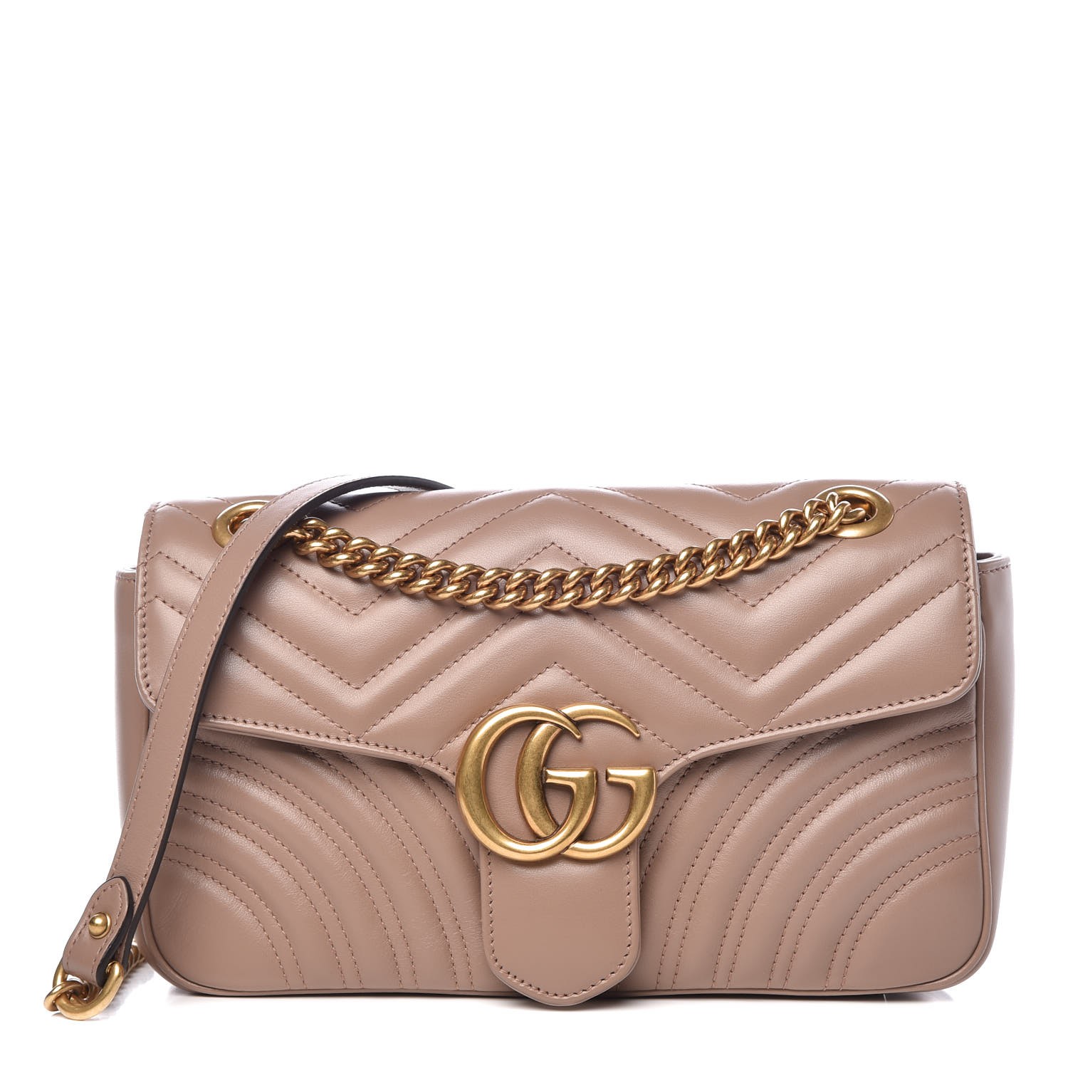 Gucci GG Marmont Small Matelasse Shoulder Bag Nude Pink 