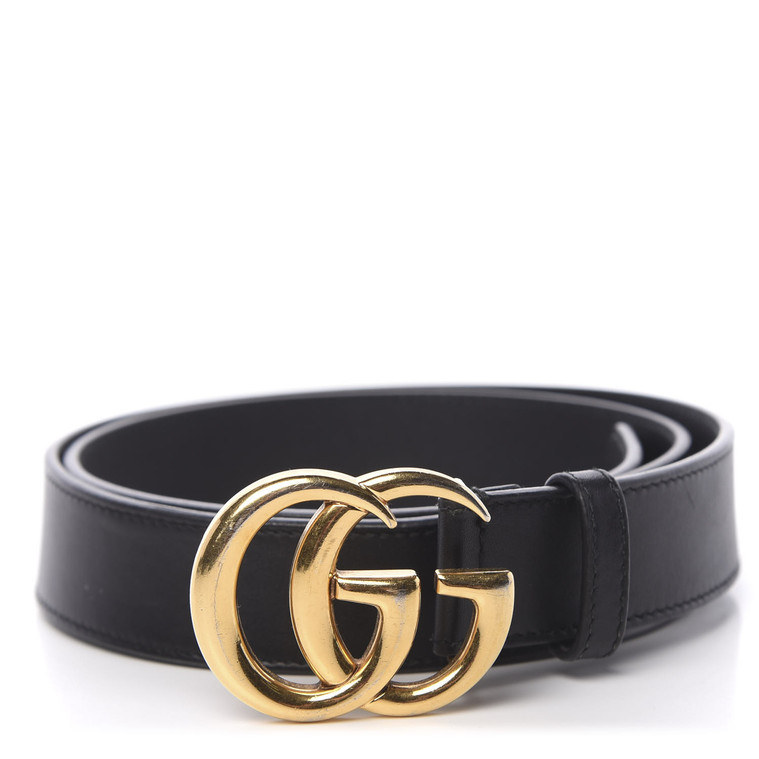 GUCCI Calfskin Double G Belt 85 34 