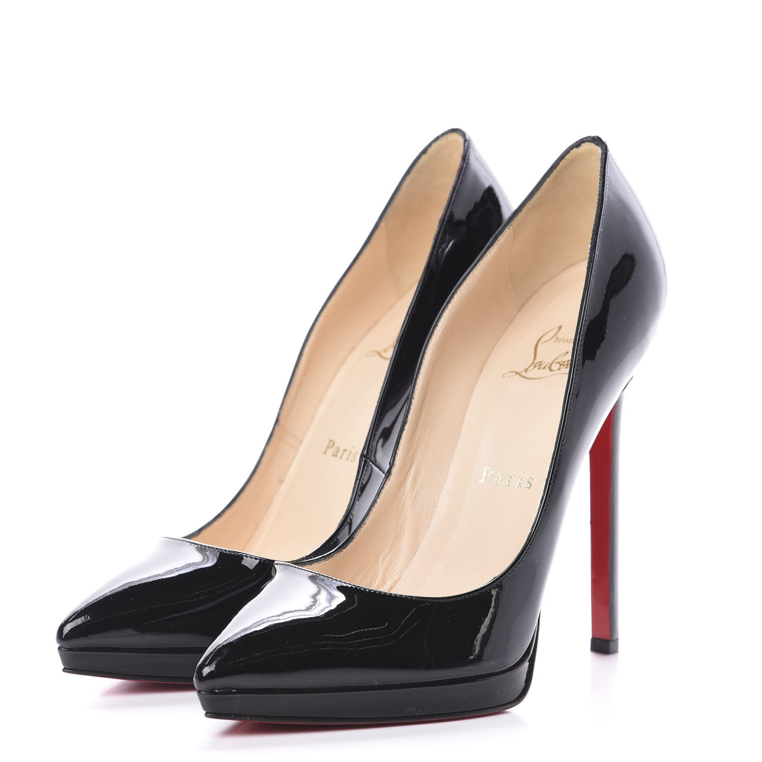 LOUBOUTIN Patent Pigalle Plato 120 Pumps 36 Black 608341 FASHIONPHILE