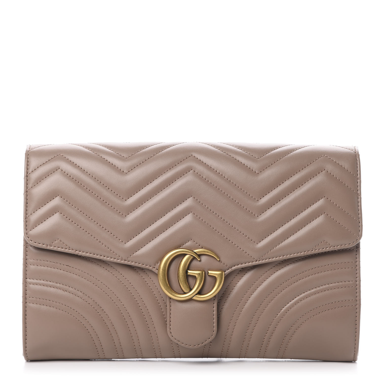 gucci chevron textured logo clutch