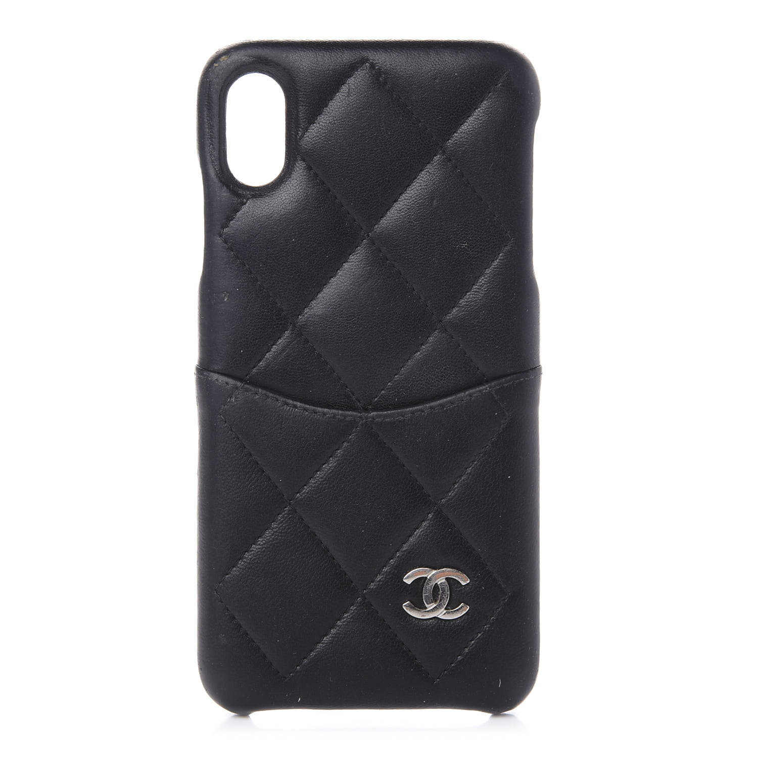 Chanel Lambskin Quilted Iphone Xs Max Coco Tech Case Black 6016 Fashionphile