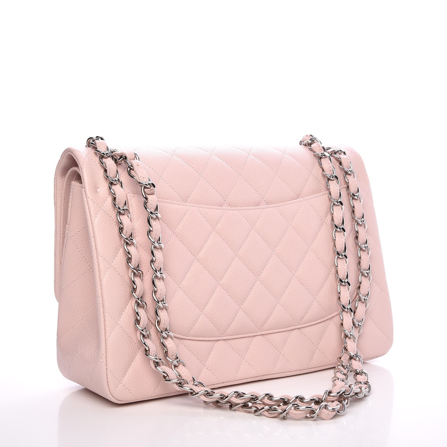 CHANEL Caviar Quilted Jumbo Double Flap Light Pink 282967