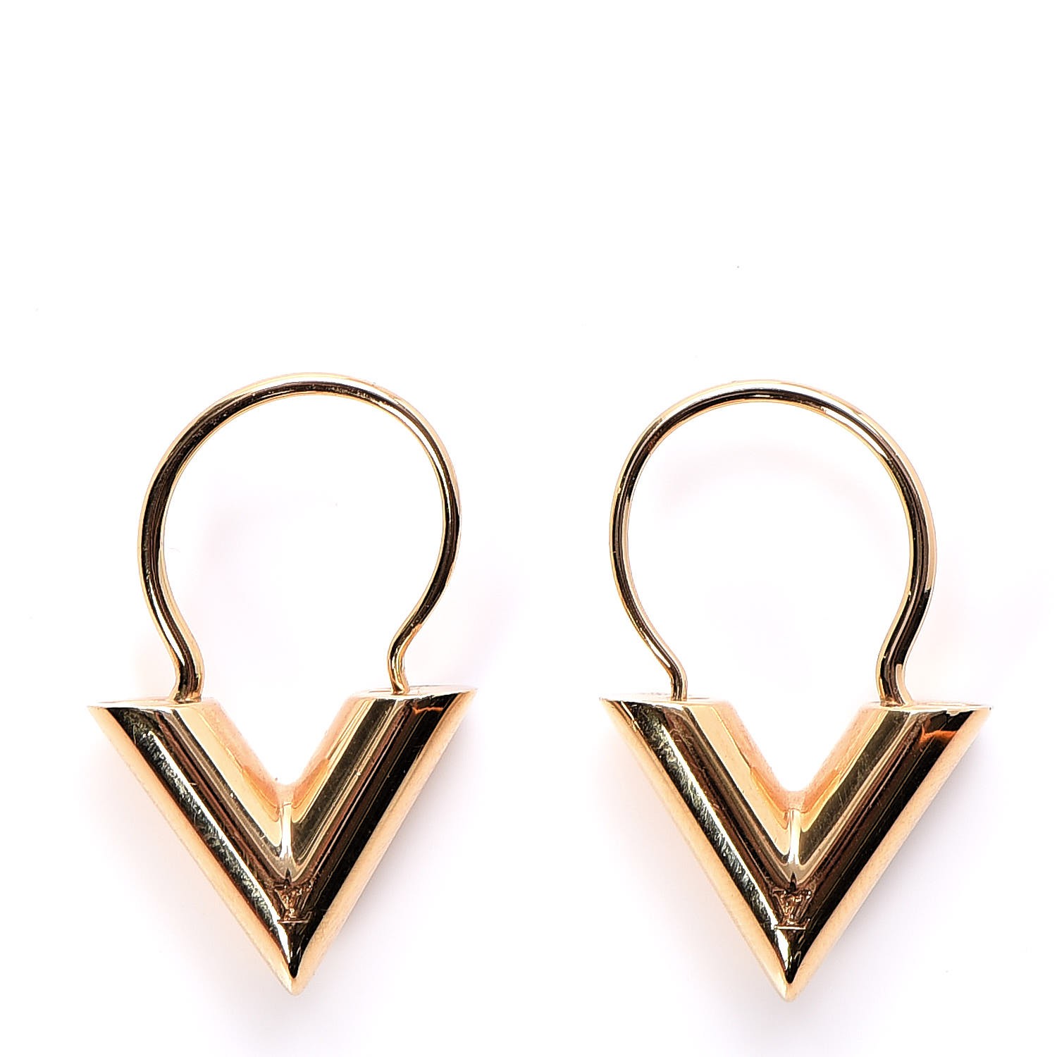 LOUIS VUITTON Essential V Hoop Earrings Gold 261507