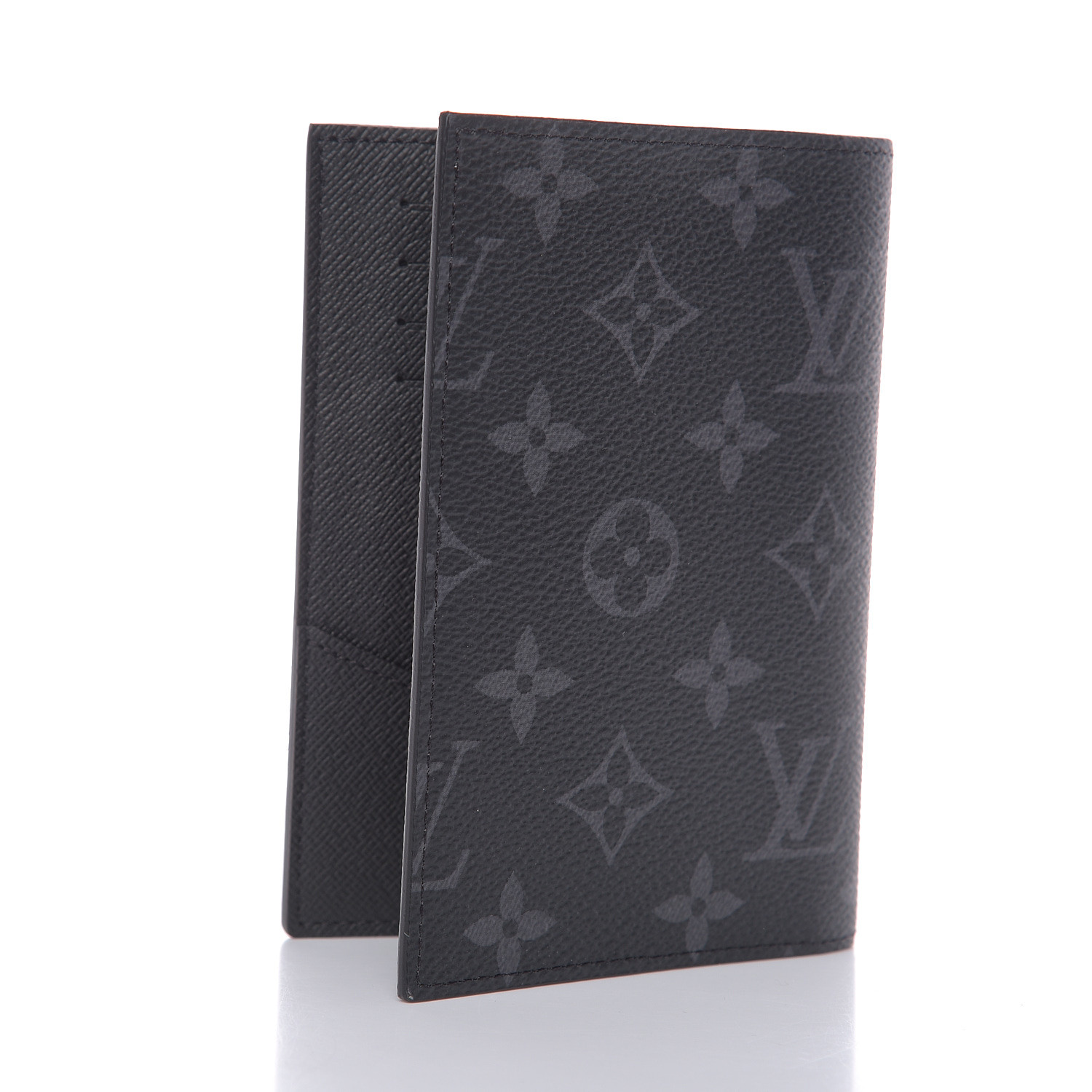 Louis Vuitton Passport Cover Monogram Eclipse M64501 LV Black Free