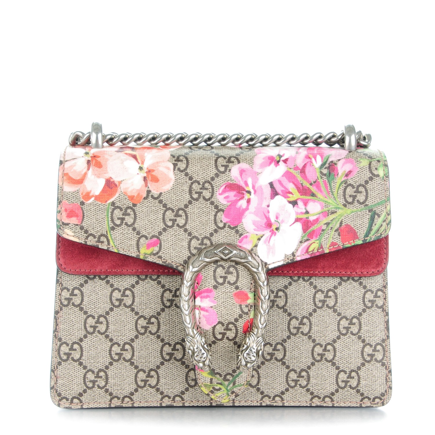 GUCCI GG Supreme Monogram Blooms Mini Dionysus Shoulder Bag Antique Rose 152561