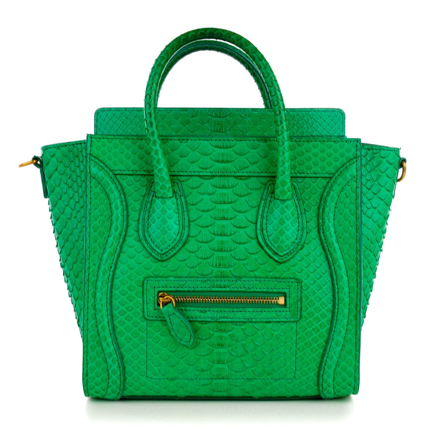 celine nano luggage green