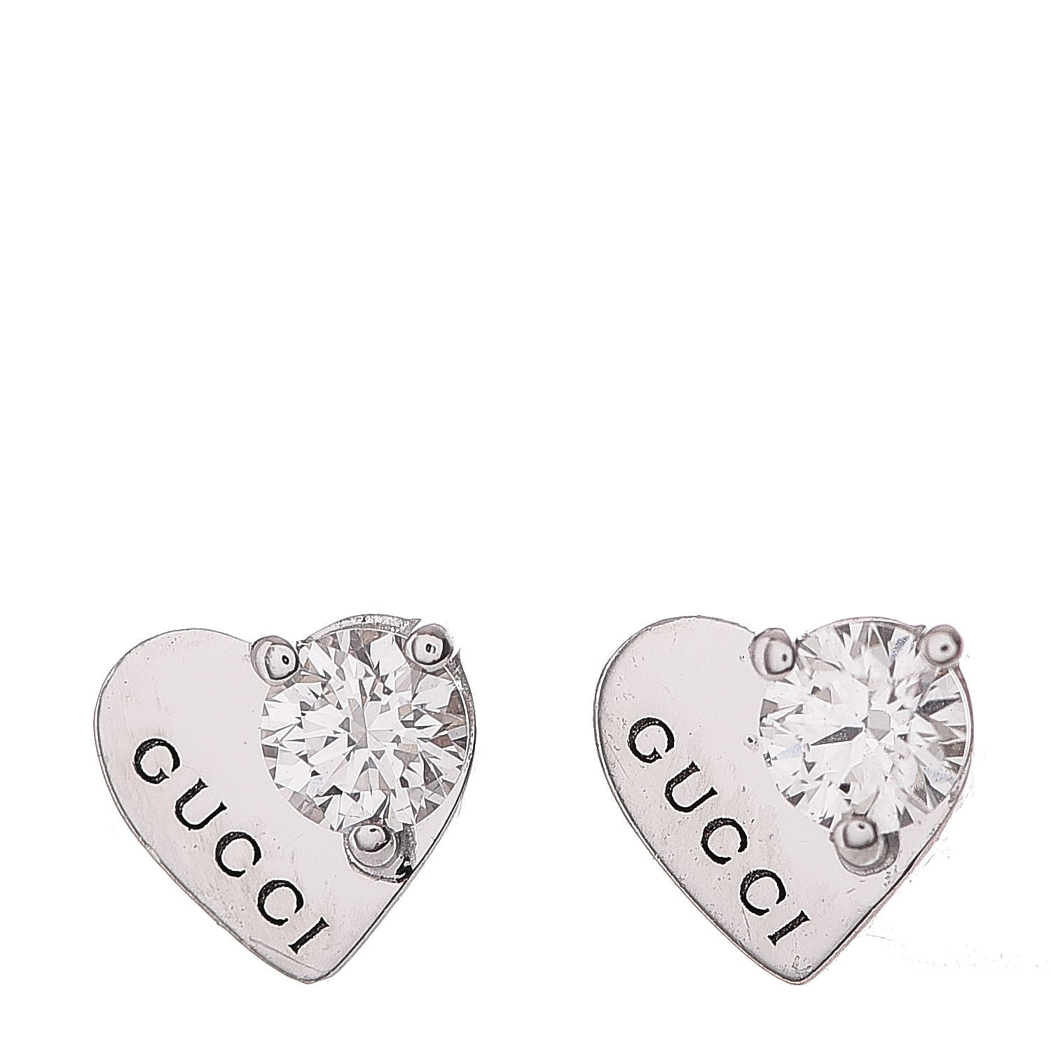 GUCCI 18K White Diamond Earrings 320112 |