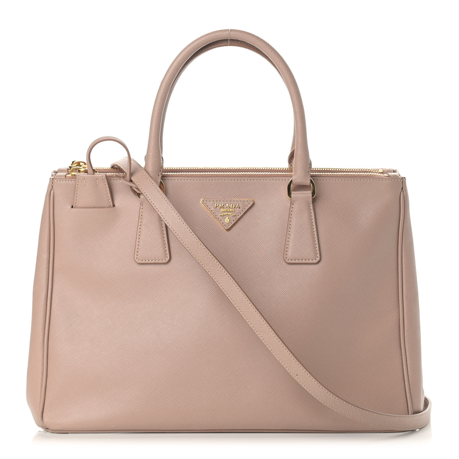 prada saffiano double zip tote