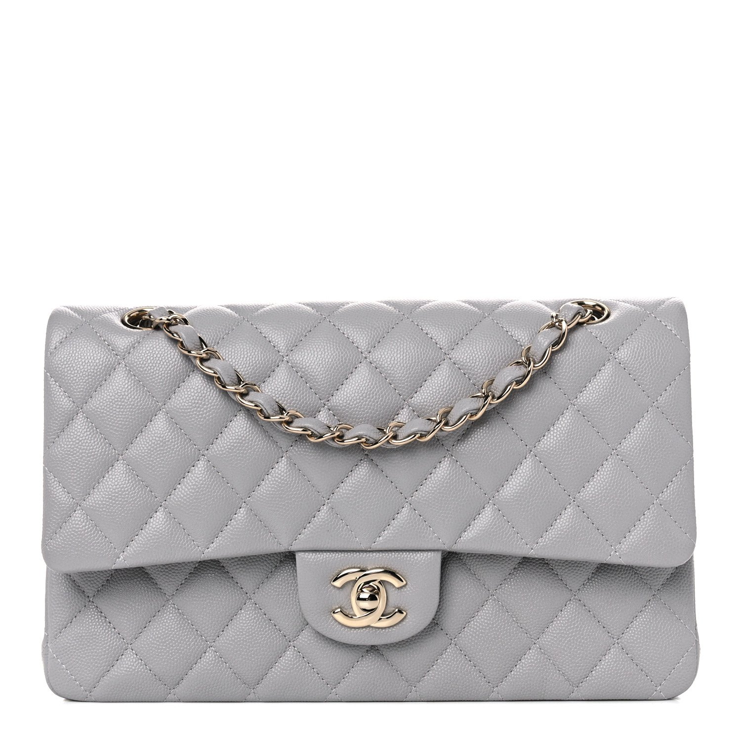chanel classic flap grey caviar