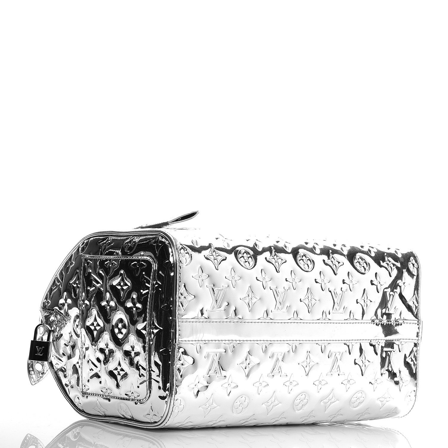 A LIMITED EDITION SILVER MONOGRAM MIROIR SPEEDY 30 WITH SILVER