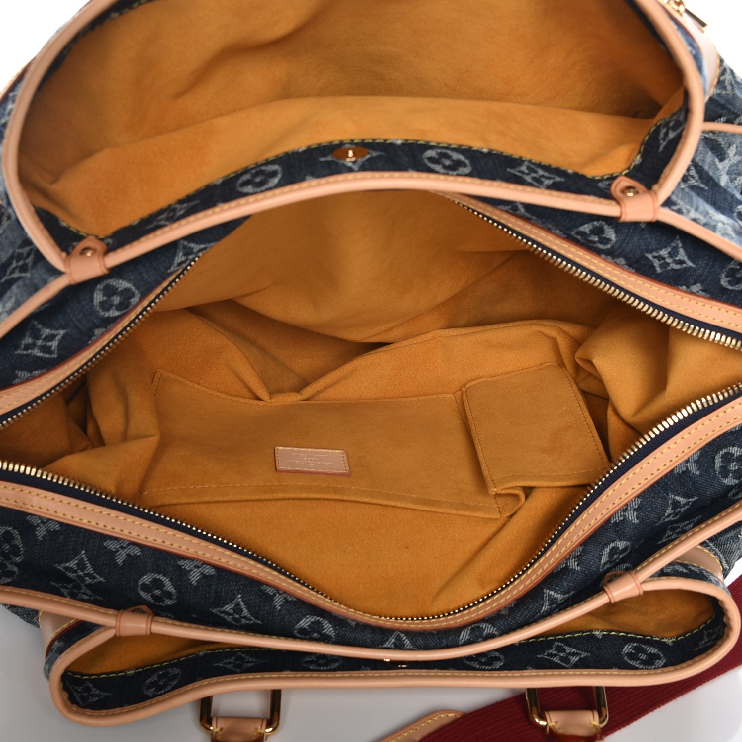 LOUIS VUITTON Monogram Porte Epaule Cruise Raye Cabas MM Denim Shoulder  Hand Bag