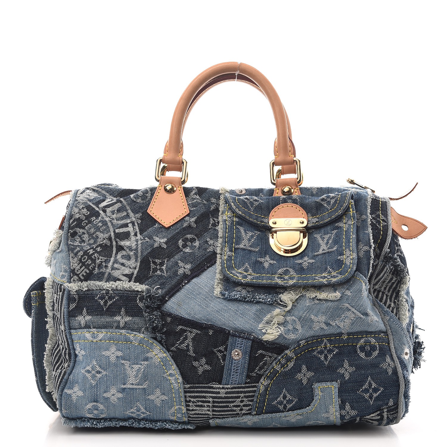 Louis Vuitton Blue Monogram Denim Limited Edition Patchwork Speedy Bag  Louis Vuitton