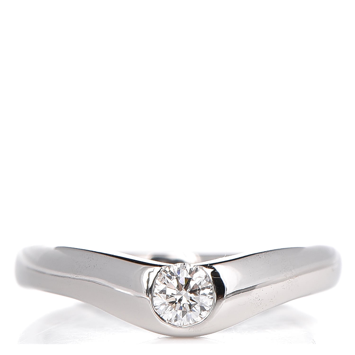 TIFFANY Platinum Diamond Elsa Peretti Curved Band Ring 51 5.75 257352