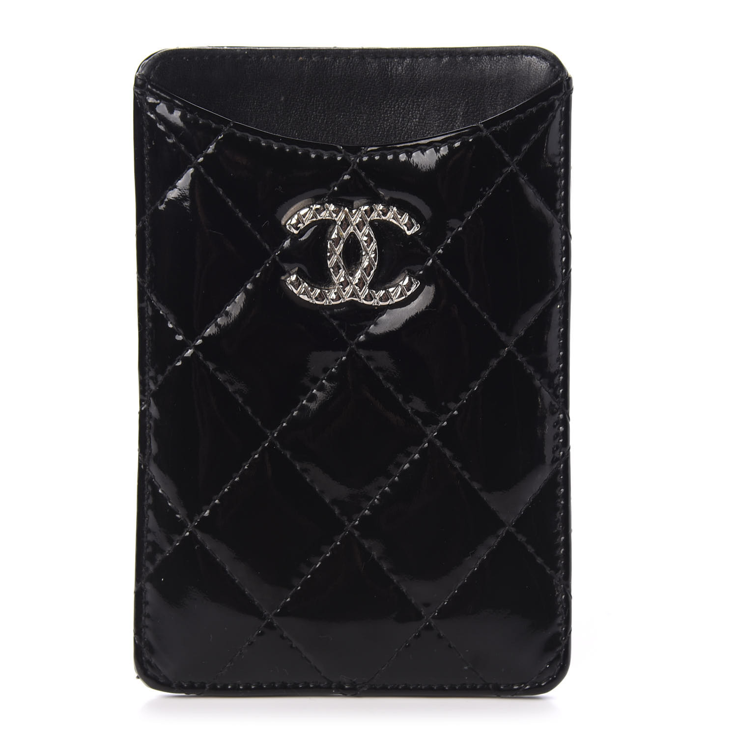 Chanel Patent Quilted Brilliant Iphone Case Black Fashionphile