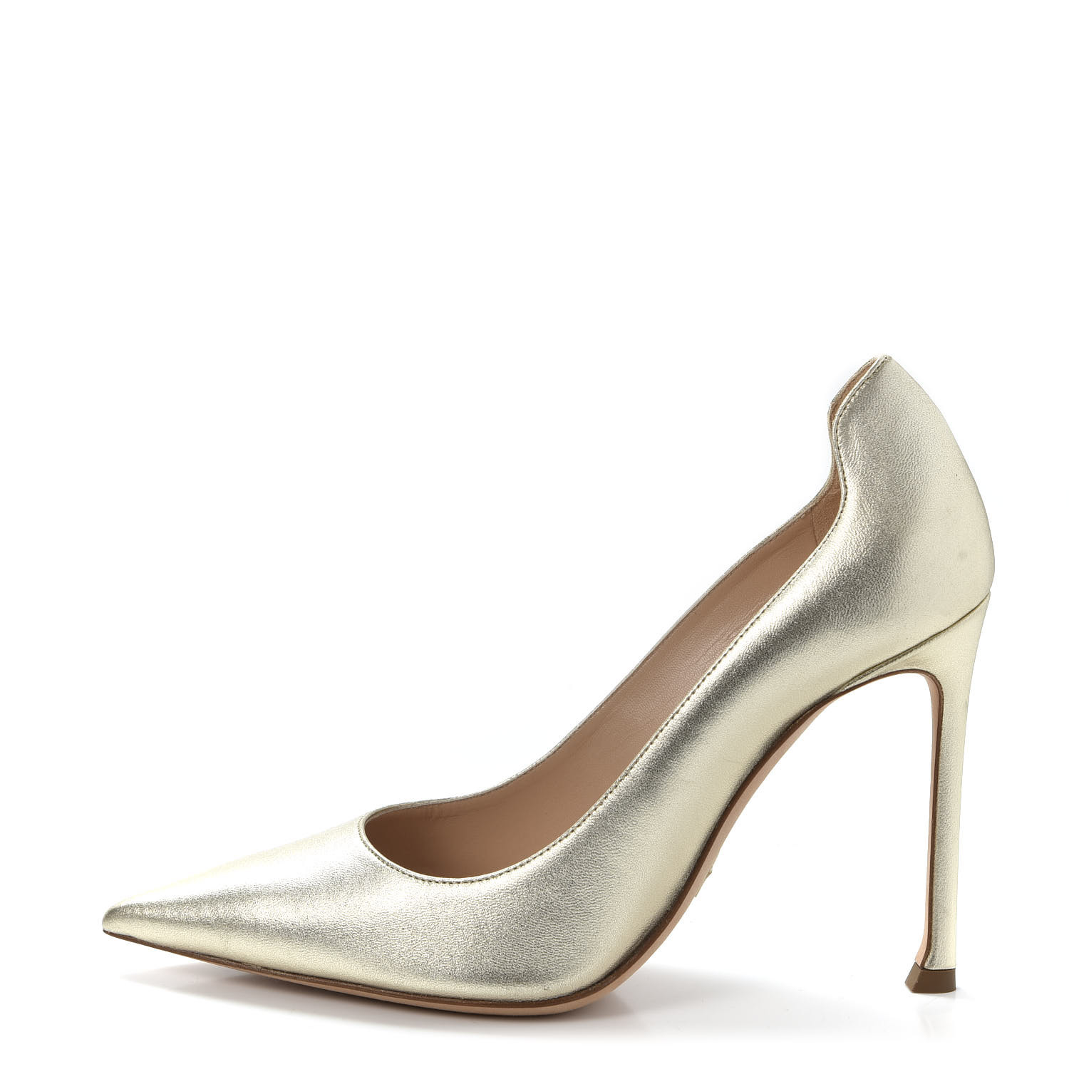 CHRISTIAN DIOR Lambskin Pumps 37 Gold 