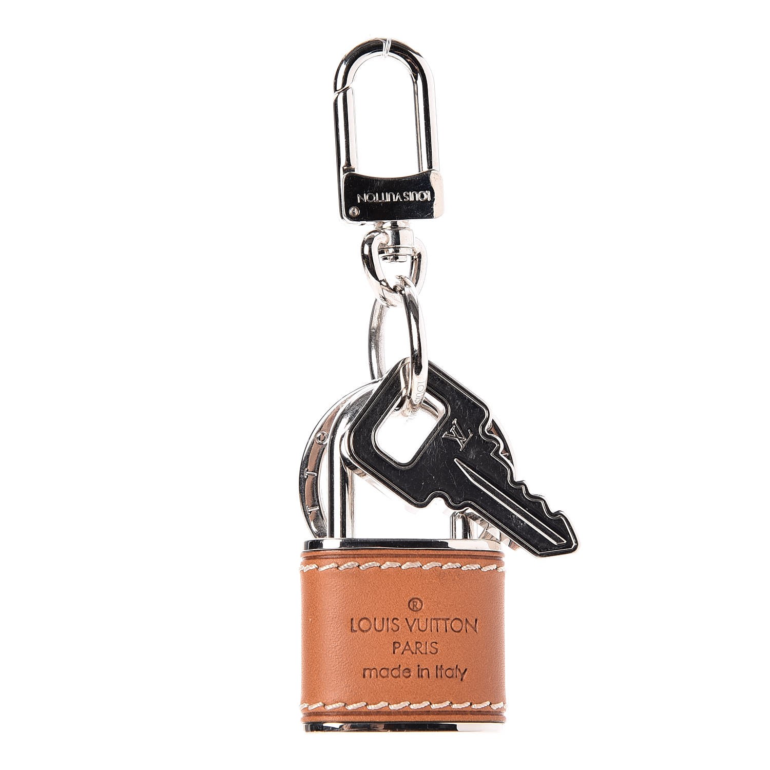 LOUIS VUITTON Vachetta Lock and Key Bag Charm Key Holder 240866