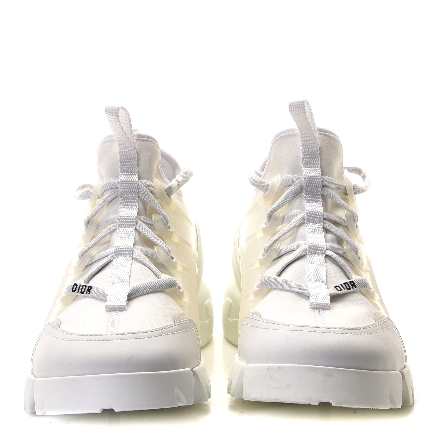 CHRISTIAN DIOR Neoprene Rubber Womens D-Connect Sneakers 38 White ...