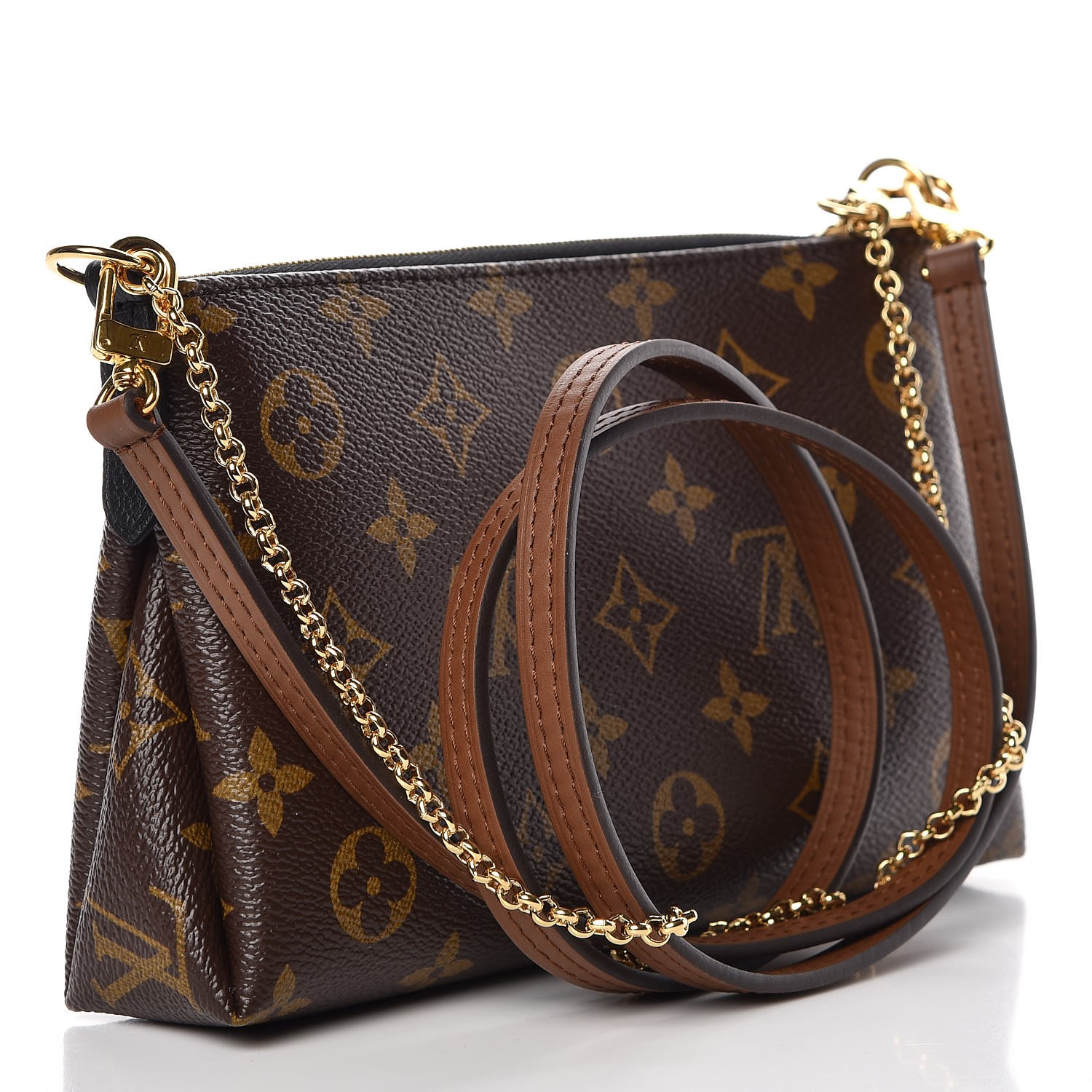 LOUIS VUITTON Monogram Pallas Clutch Black 324159