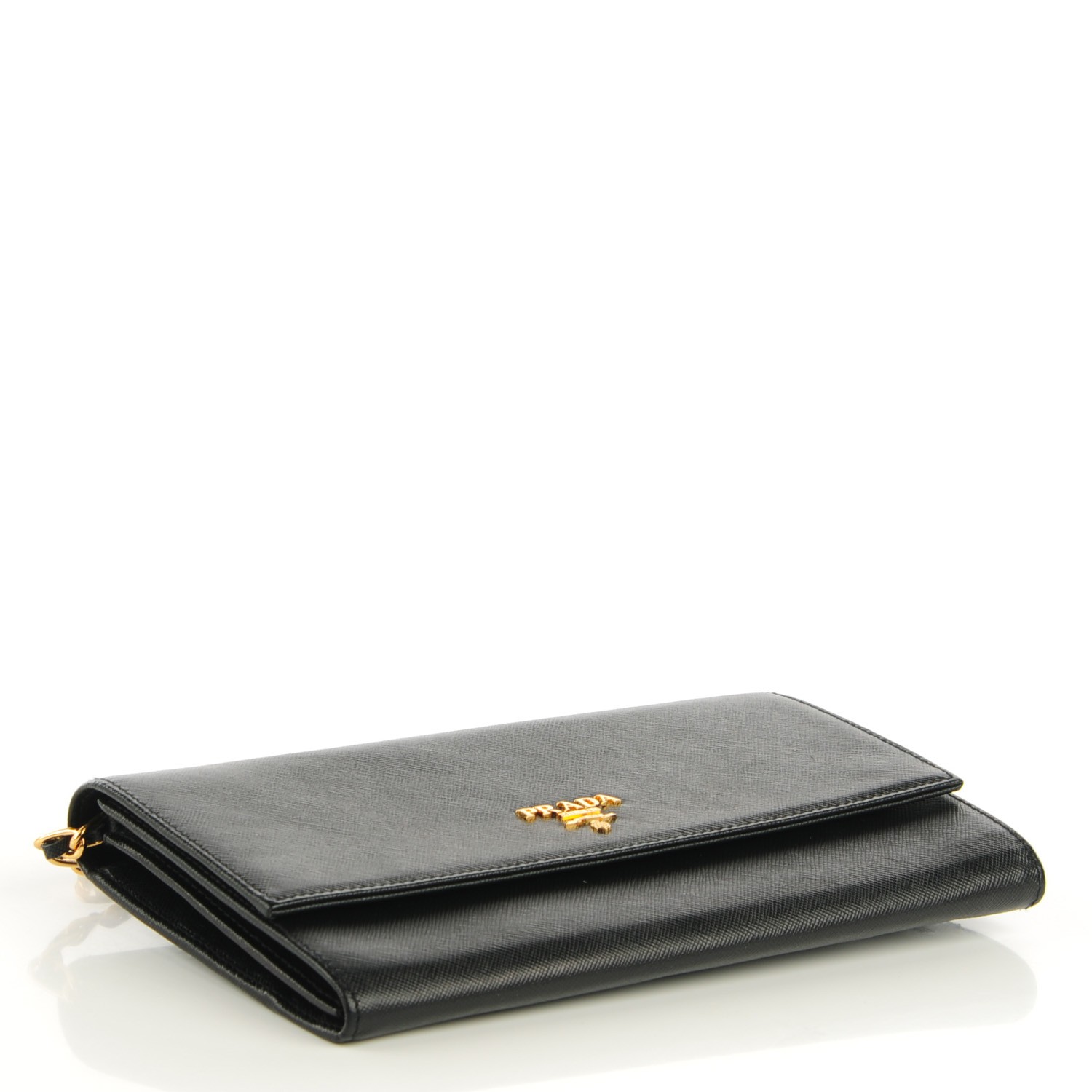 prada saffiano wallet on chain