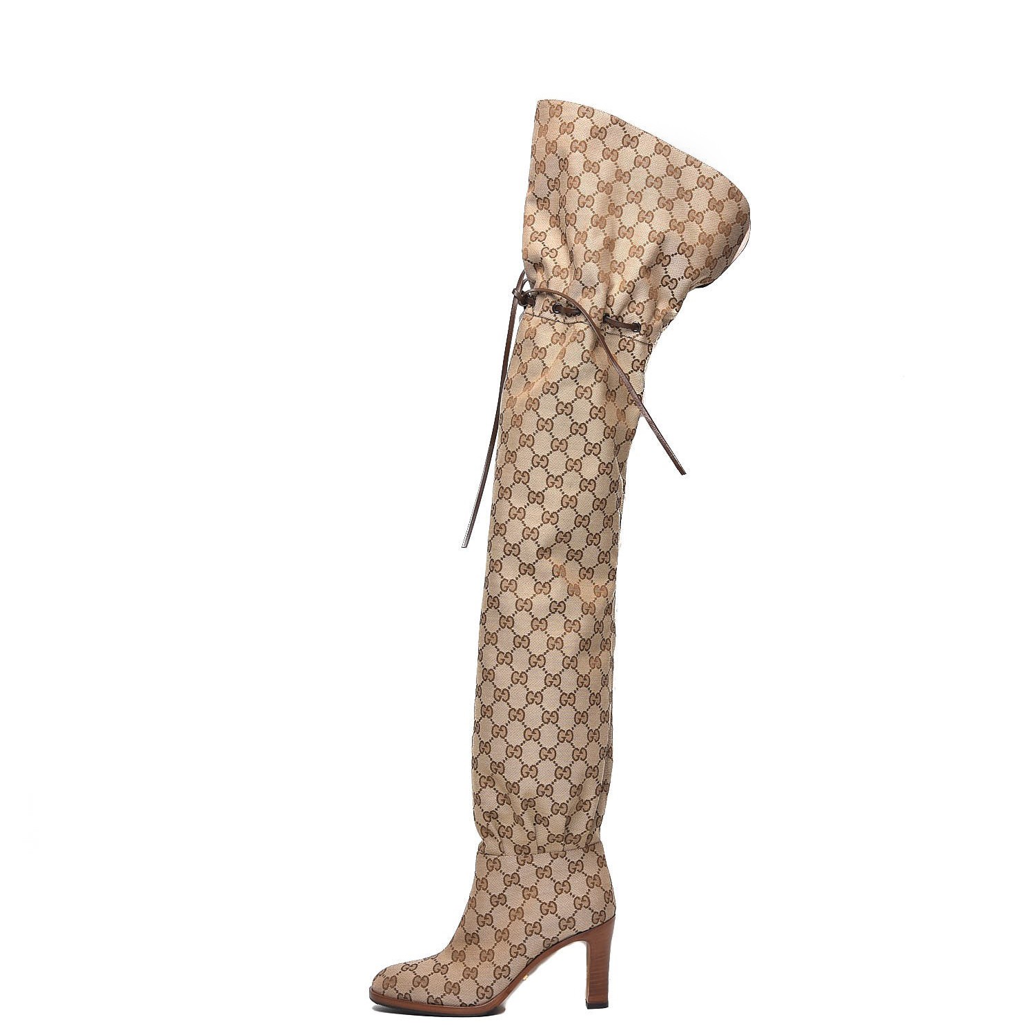 GUCCI GG Monogram Over The Knee Boot 35.5 332444 | FASHIONPHILE
