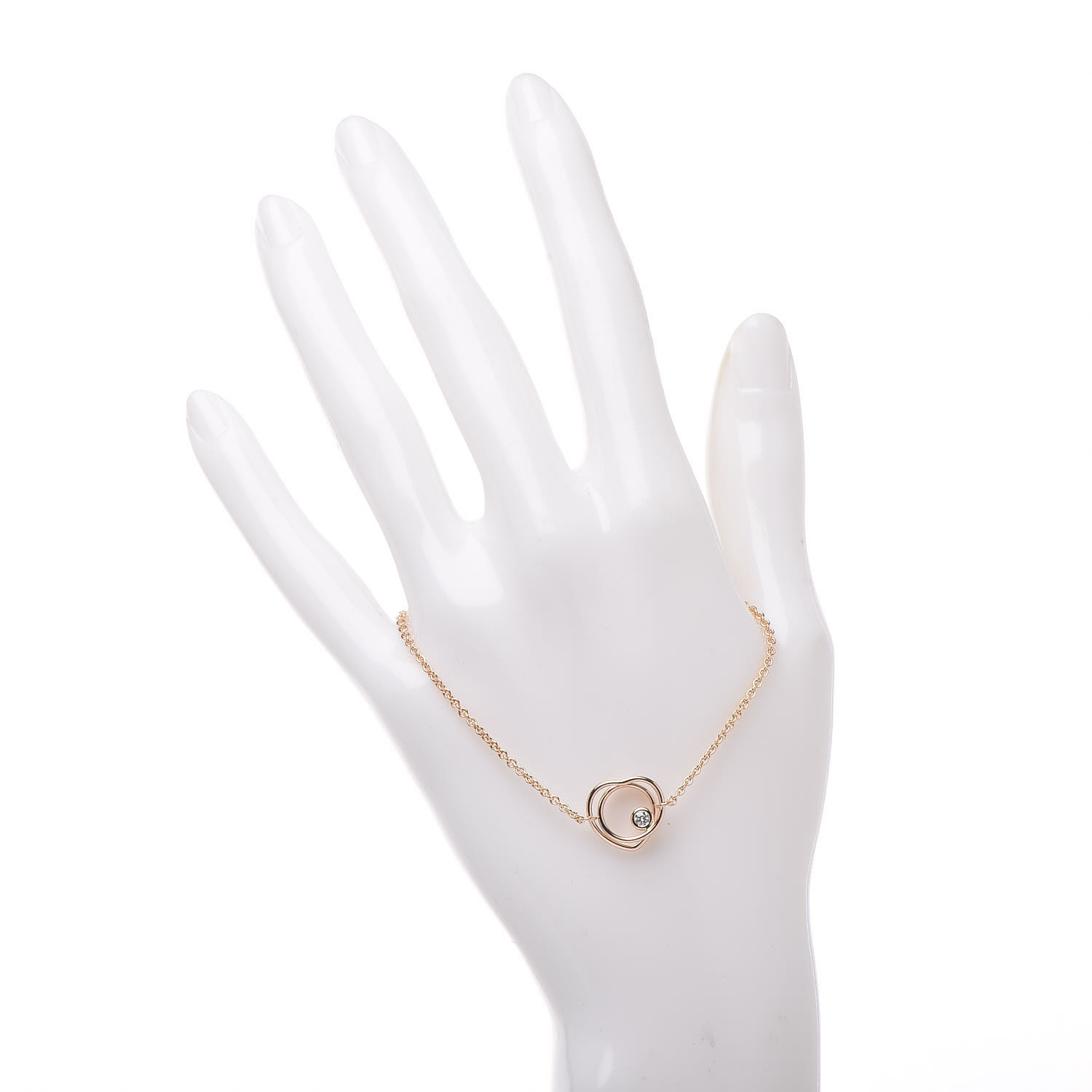 HERMES 18K Rose Gold Diamond TPM Vertige Coeur Bracelet LG 424152