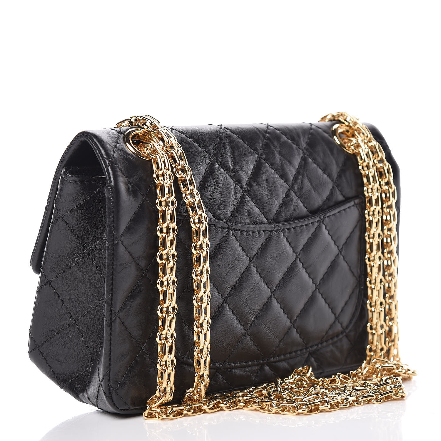 CHANEL Aged Calfskin Quilted 2.55 Reissue Mini Flap Black 423196