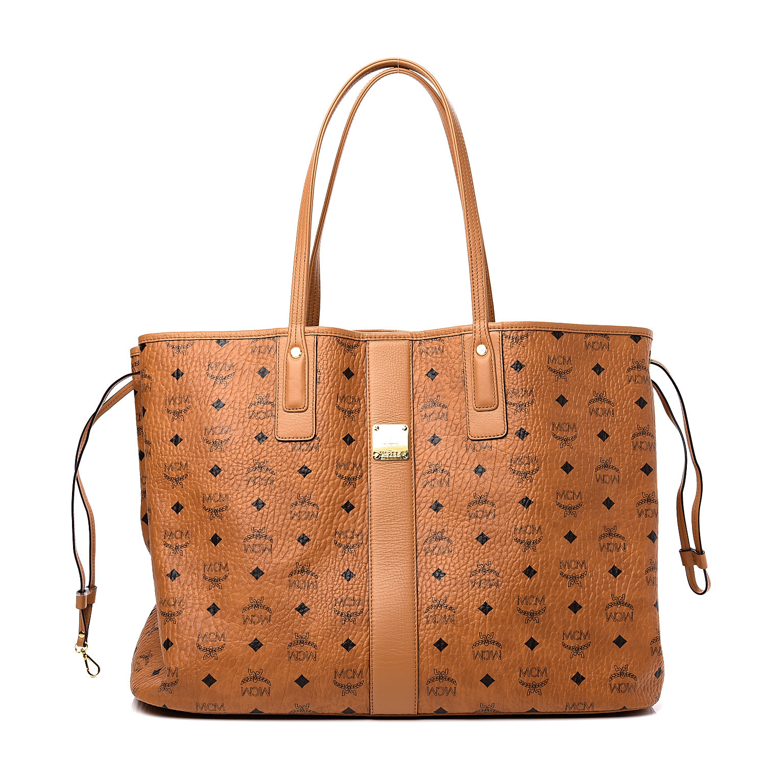 mcm liz large shopper bag cognac