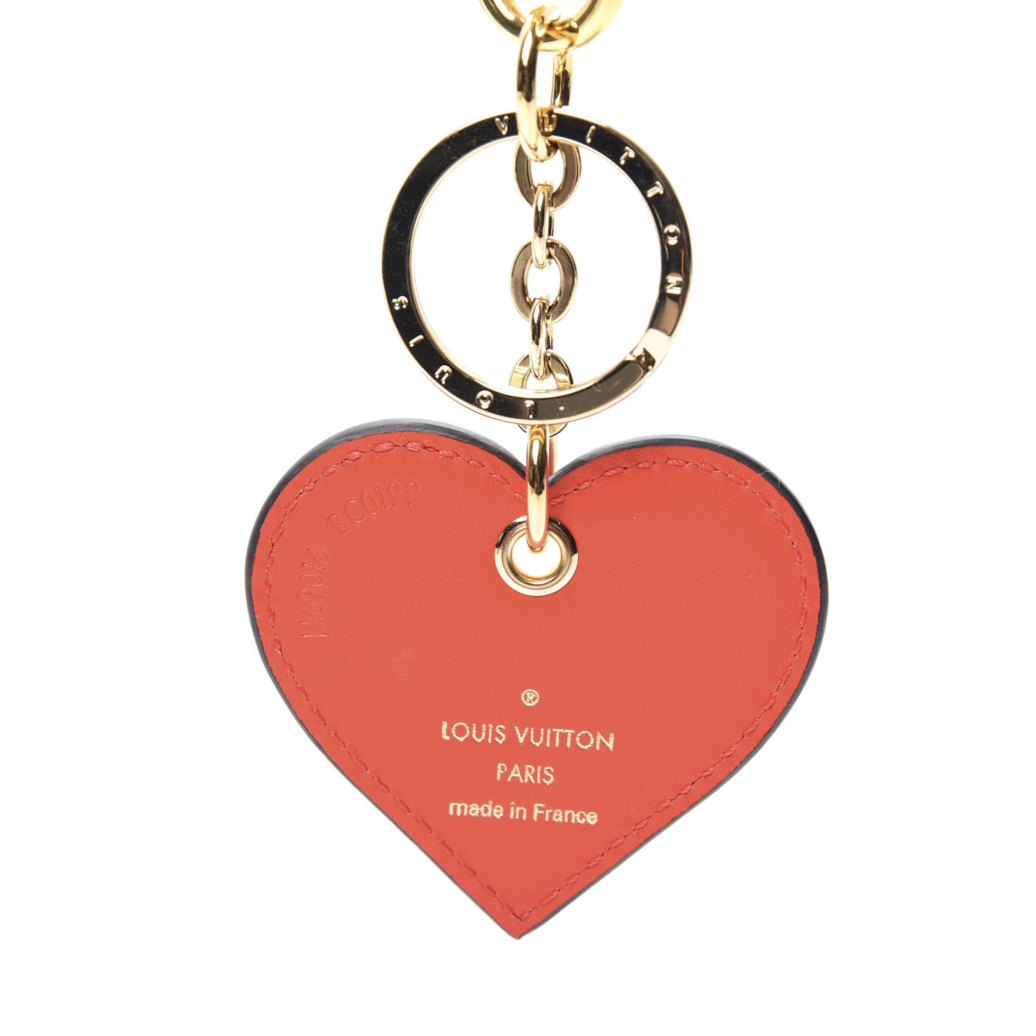 LOUIS VUITTON Vernis Degrade Love Lock Heart Key Holder Bag Charm Pink Red 553308