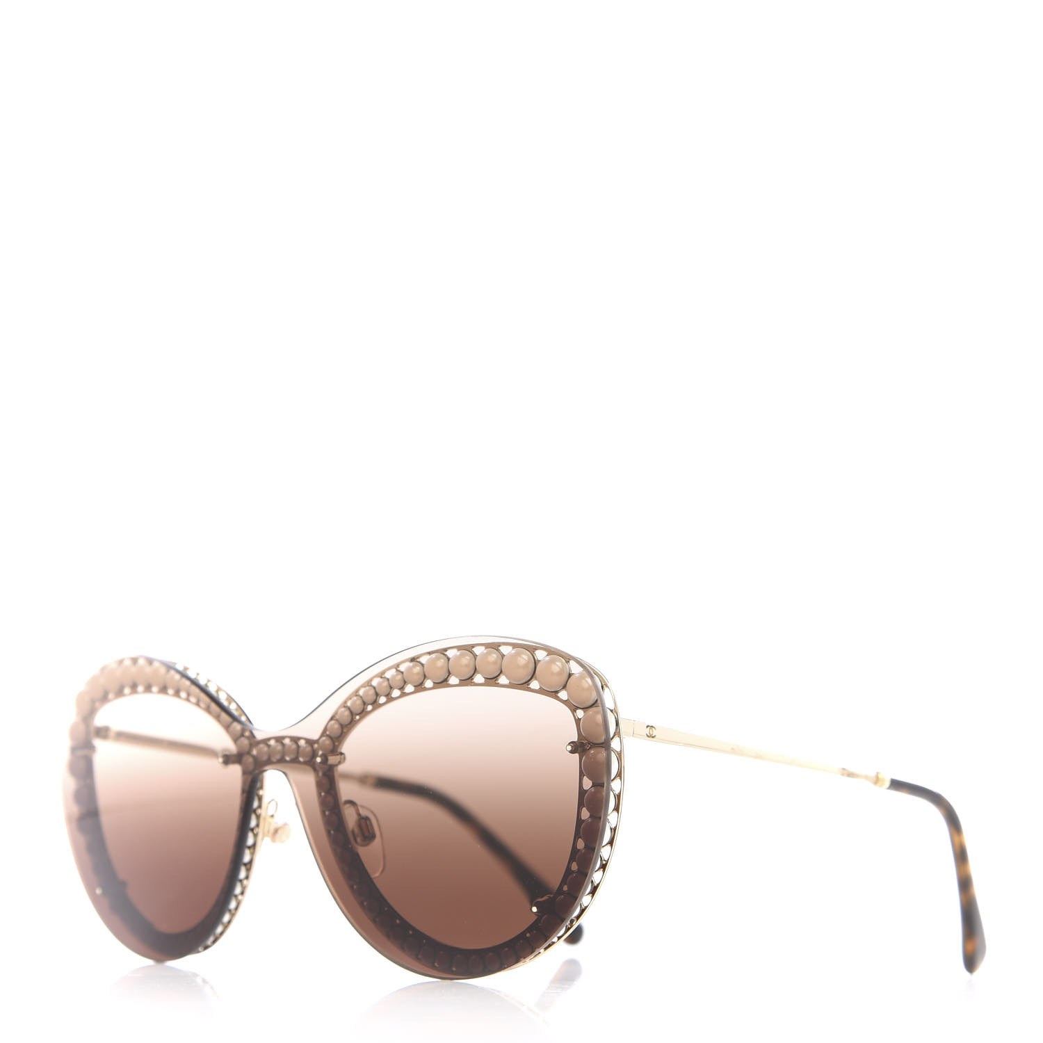 CHANEL Pearl Butterfly Sunglasses 4236-H Brown 573794