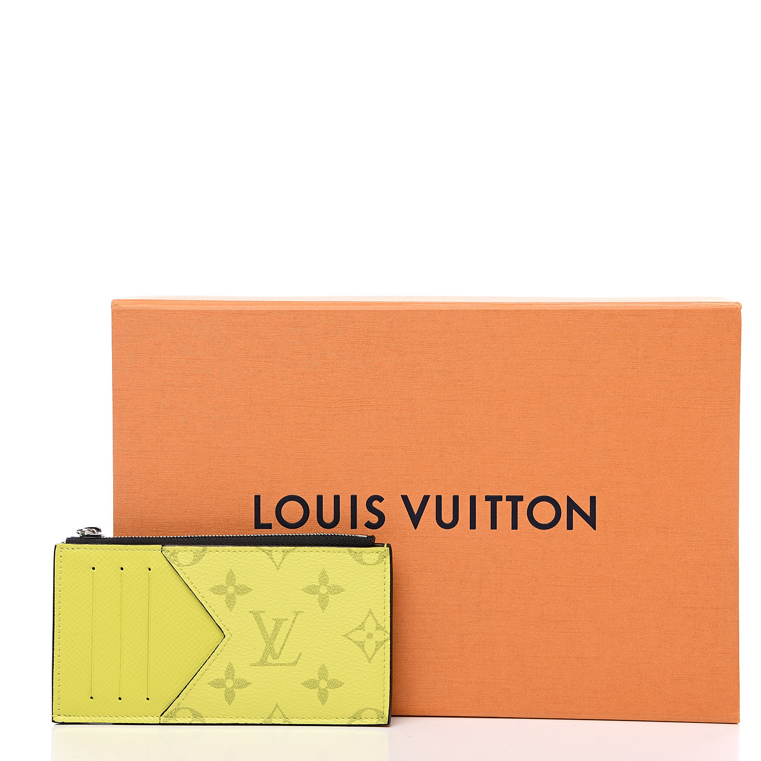 LOUIS VUITTON Monogram Taiga Coin Card Holder Yellow 575400