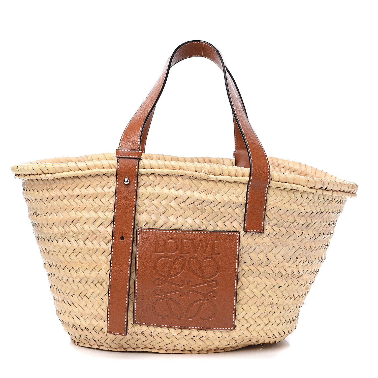 LOEWE Raffia Basket Tote Bag Natural Tan 575014