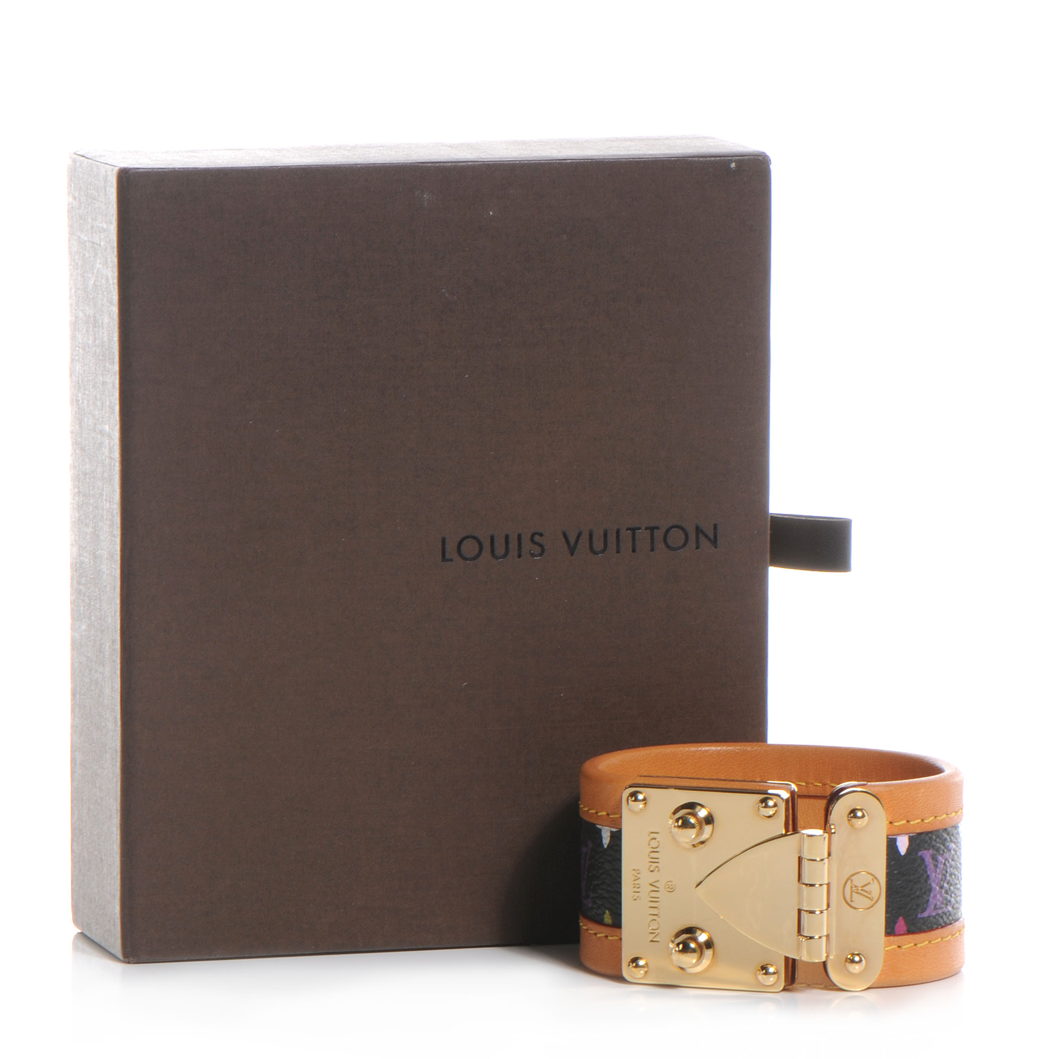 LOUIS VUITTON Multicolor S Lock Bracelet Black 57476