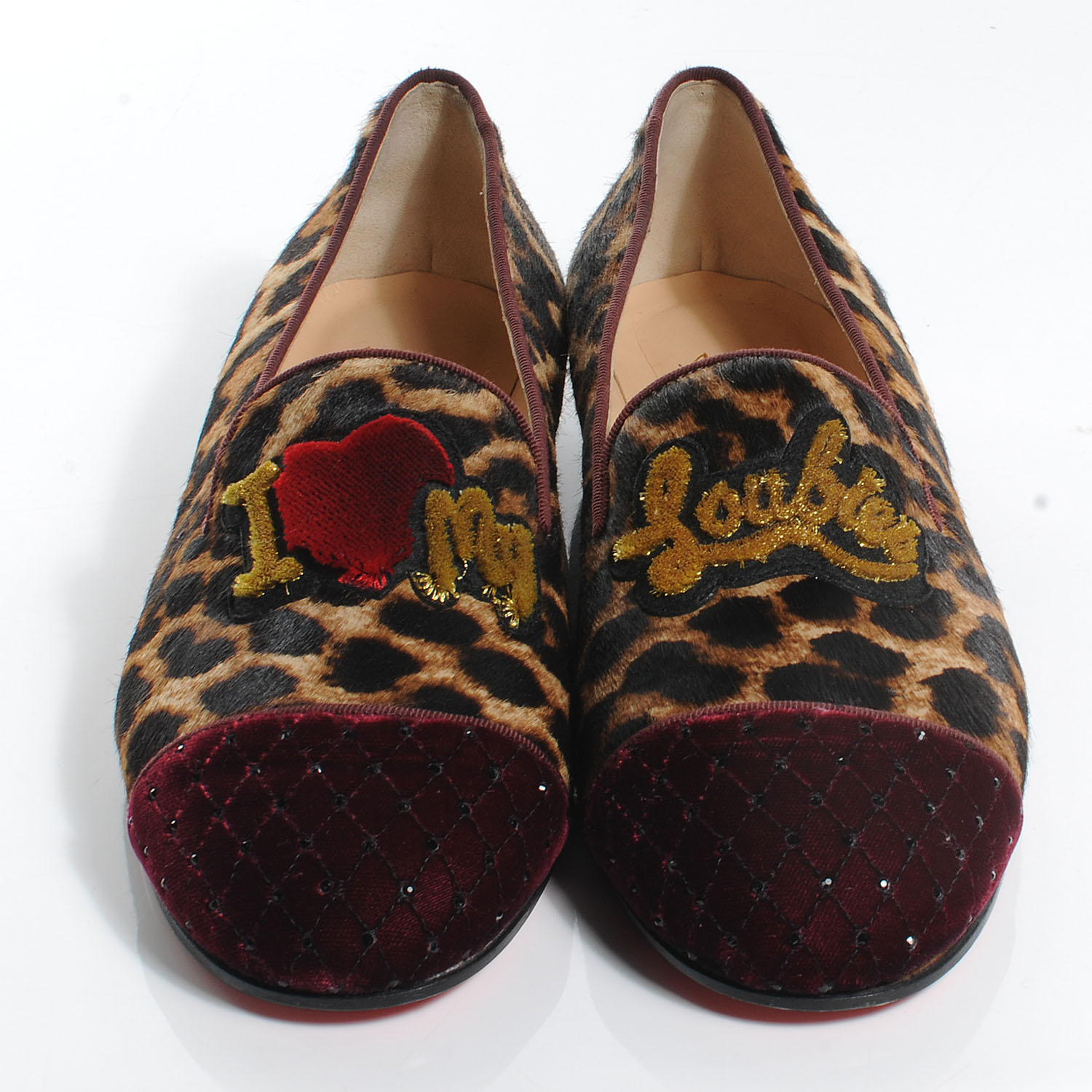 louboutin leopard loafers